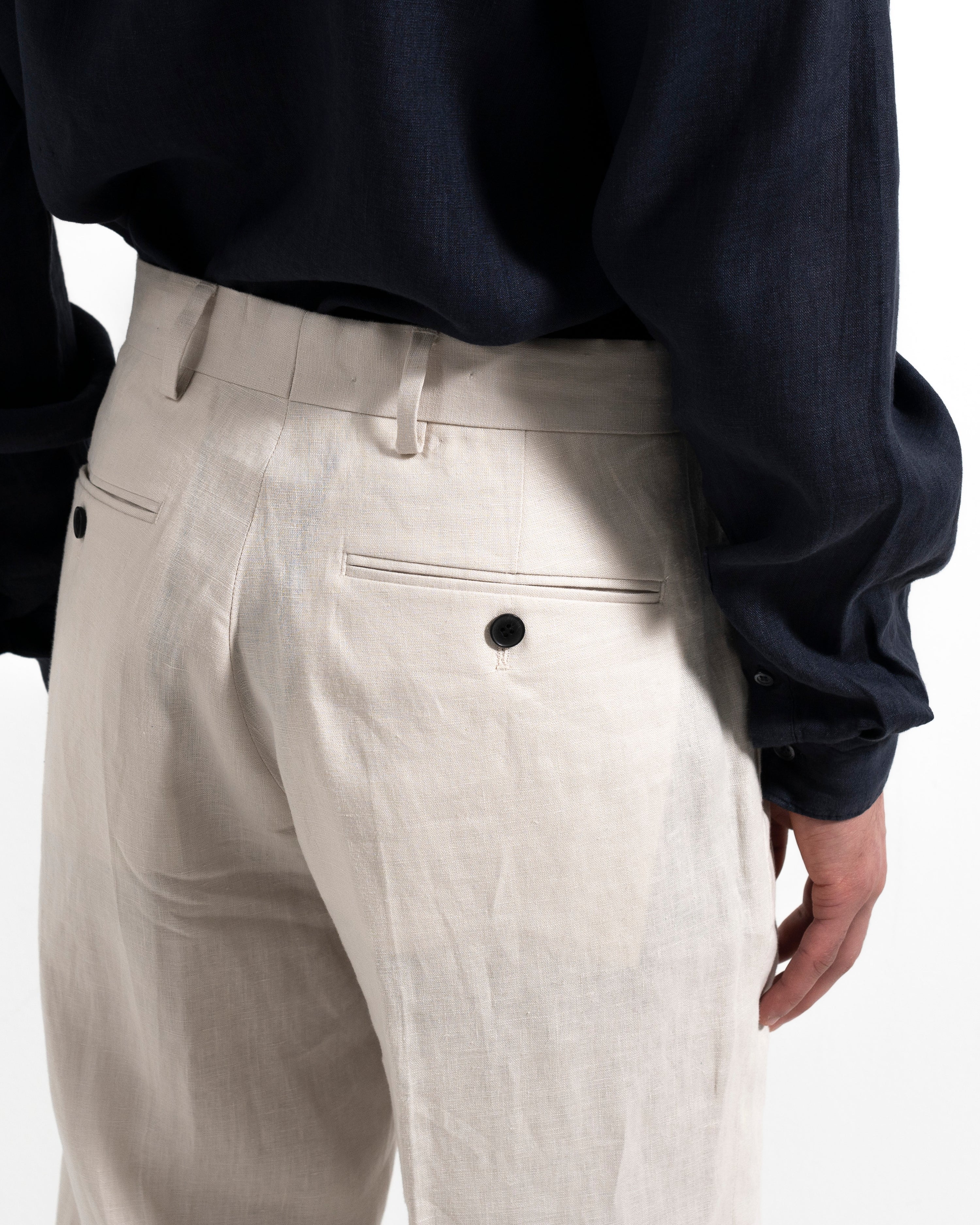 Wide Airo Linen Trousers - Nature