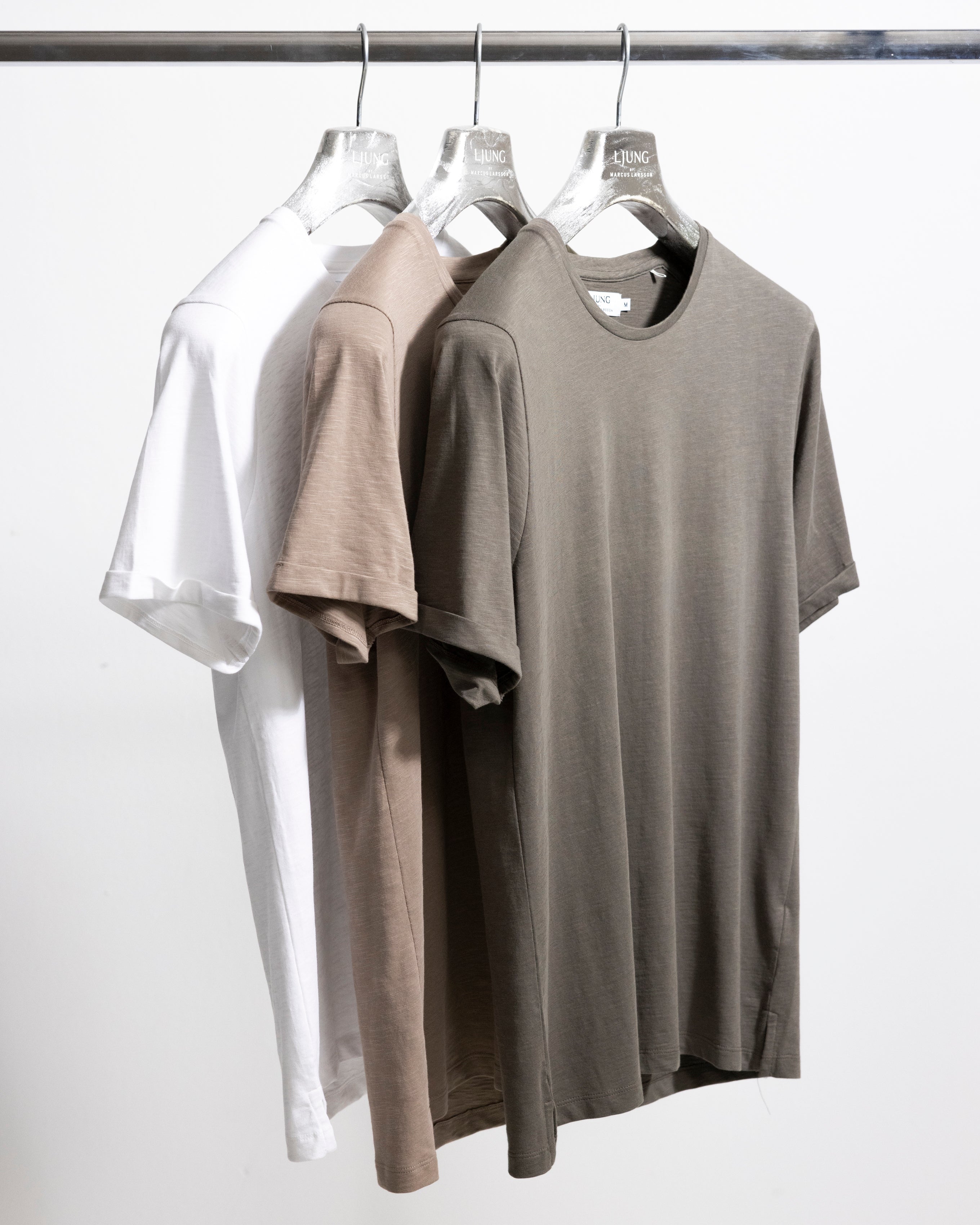 Core Tee 3 Pack - White/ Clay/ Mud Green-Ljung by Marcus Larsson