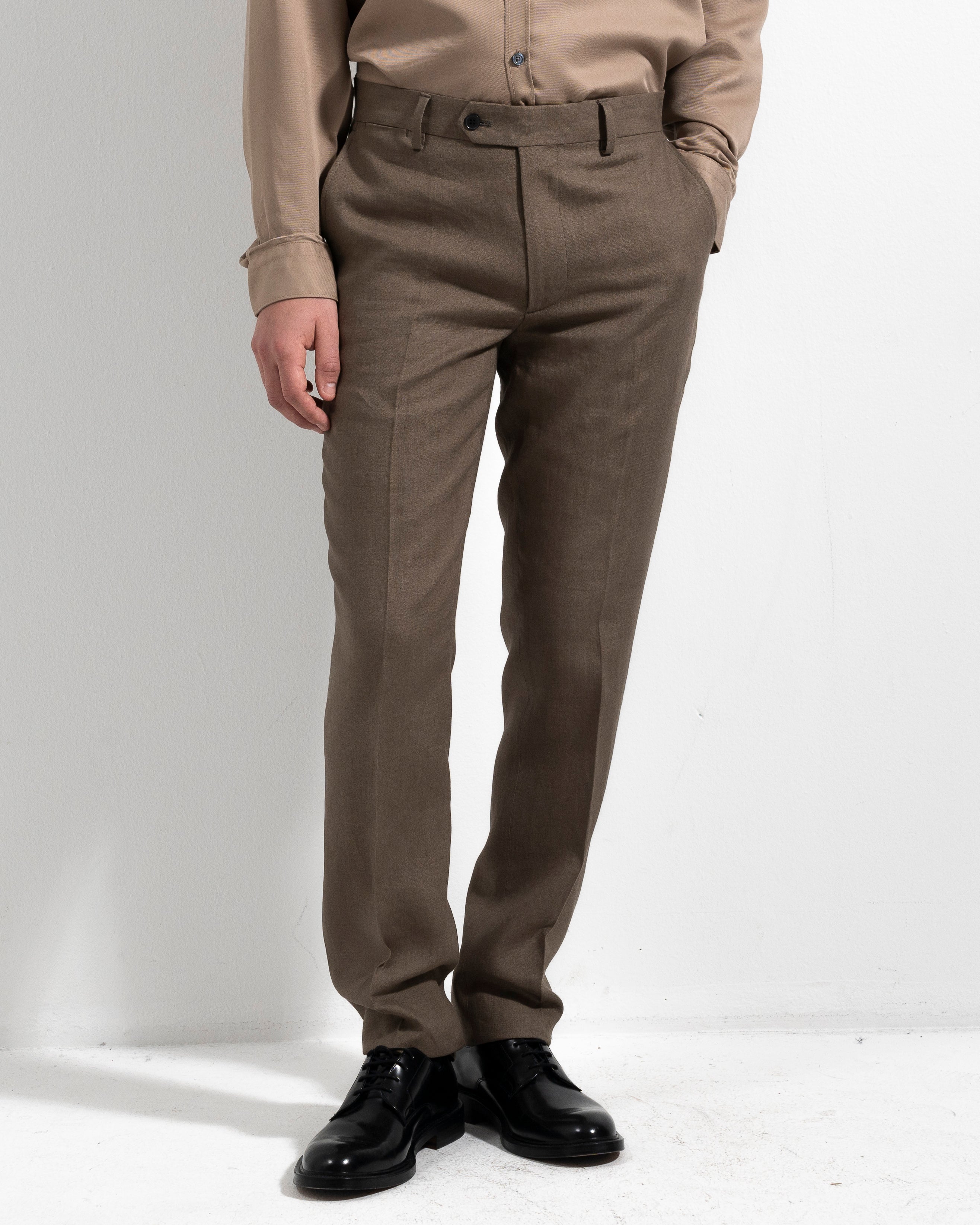 Airo Linen Suit - Mud Green