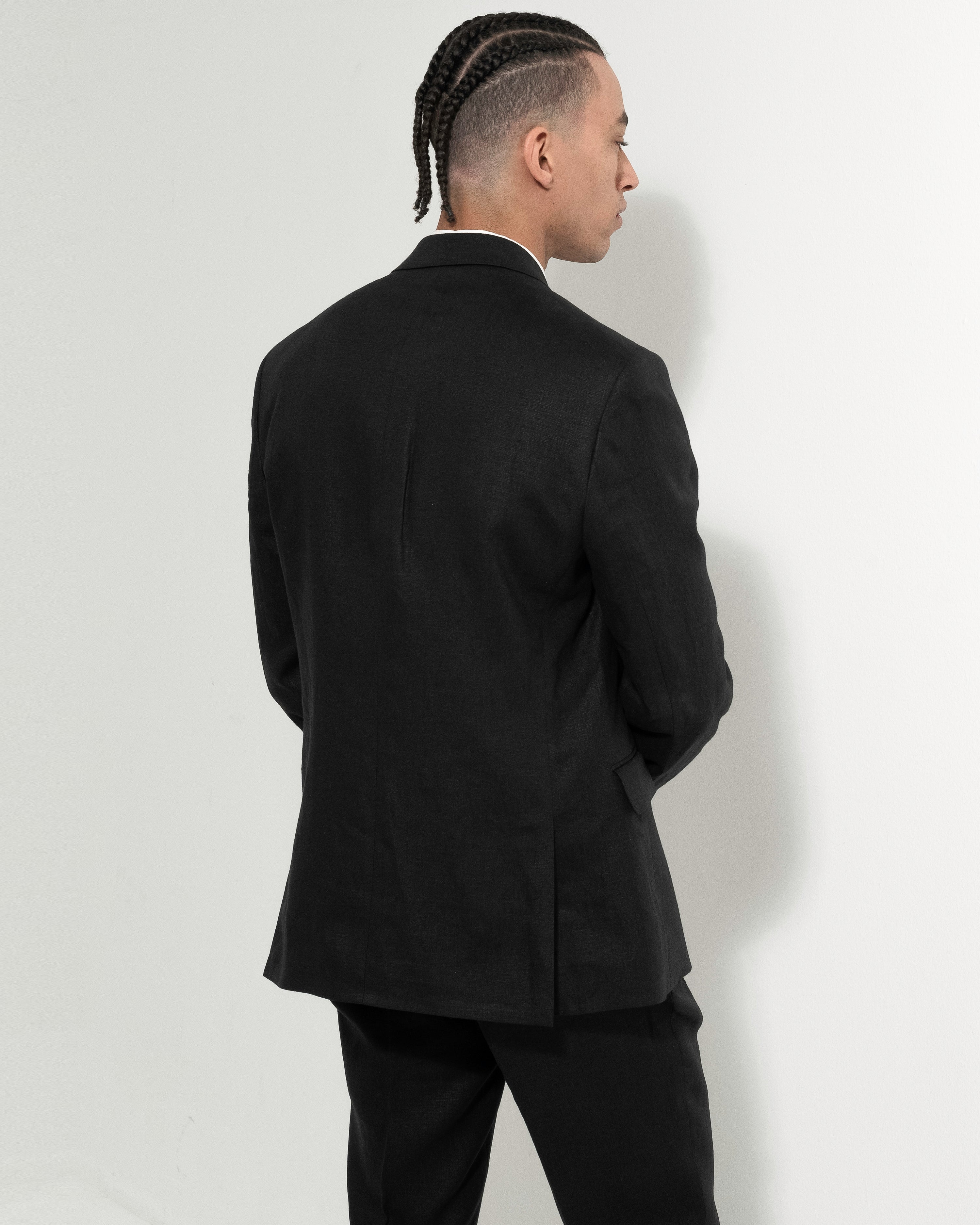 Airo Linen Suit Jacket - Black