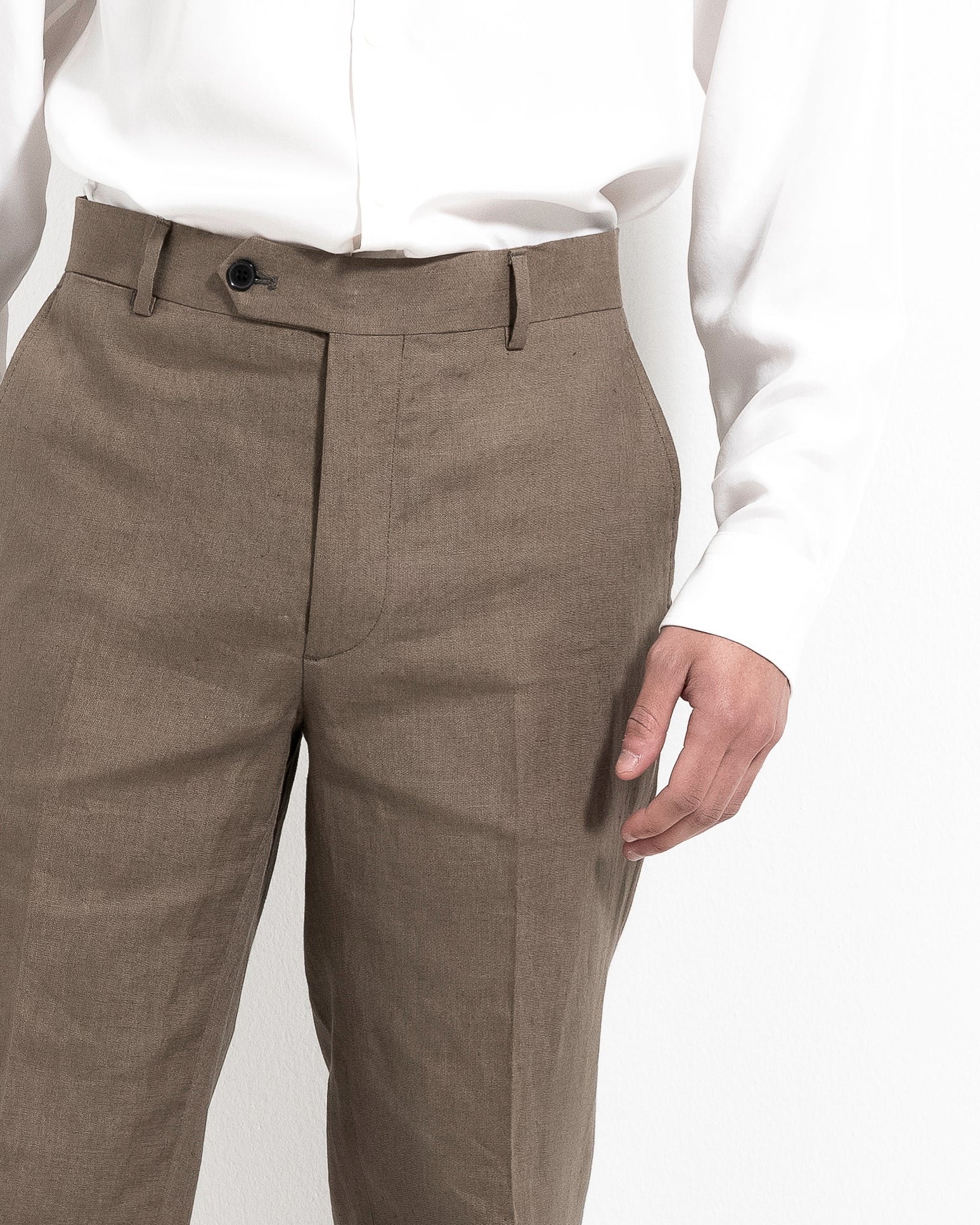 Airo Linen Trousers - Mud Green