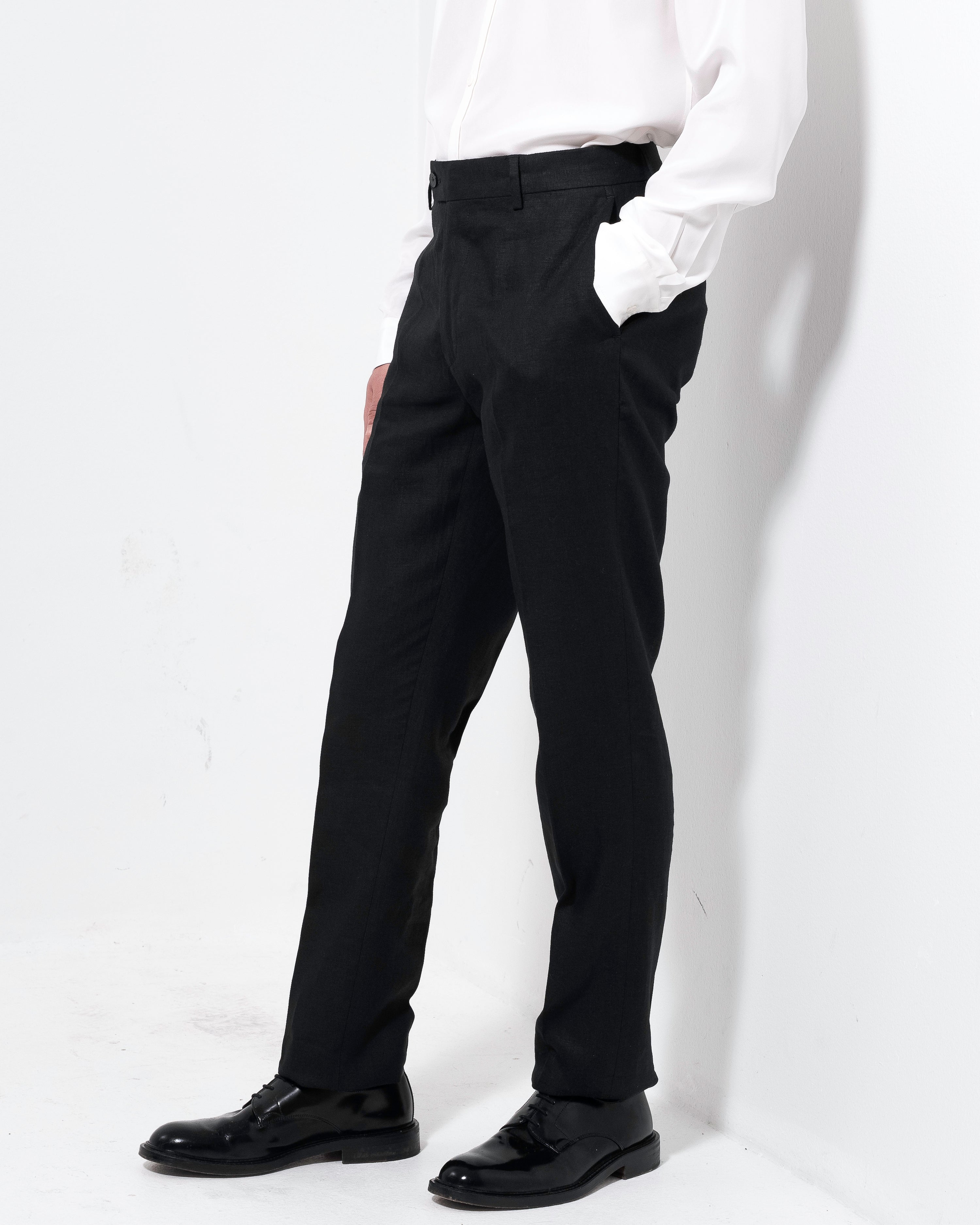 Airo Linen Trousers - Black