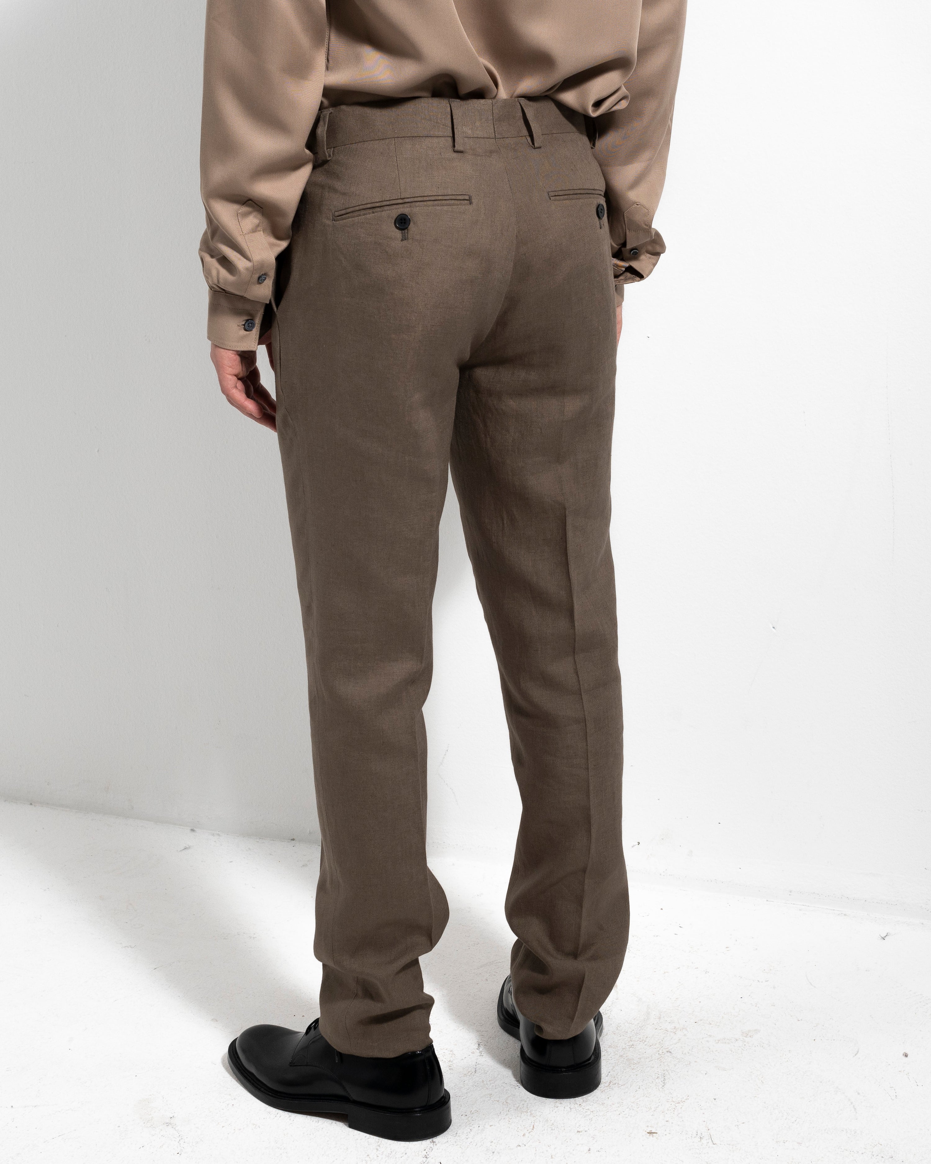 Airo Linen Trousers - Mud Green