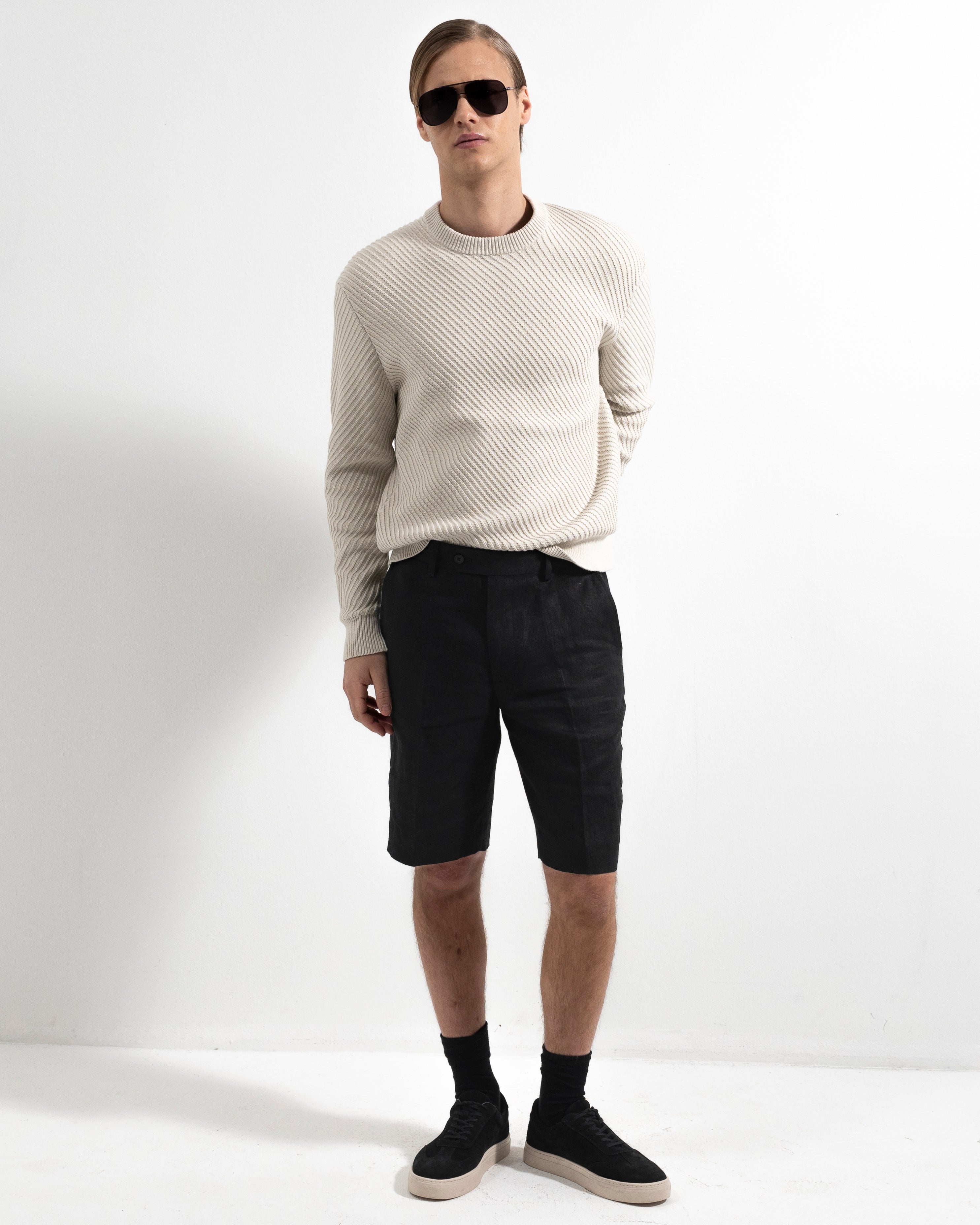 Airo Linen Shorts - Black