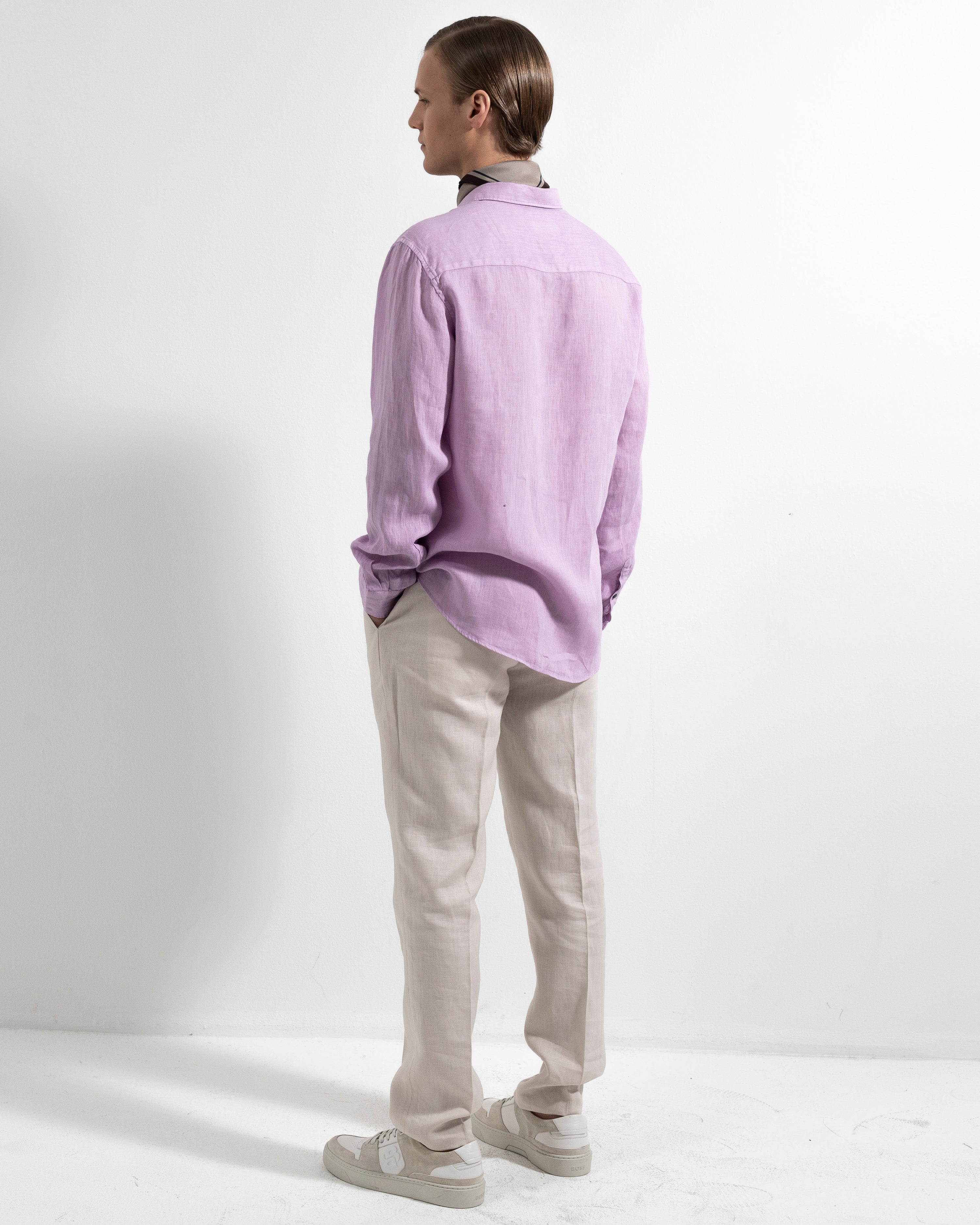 Washed Linen Shirt - Dusty Orchid