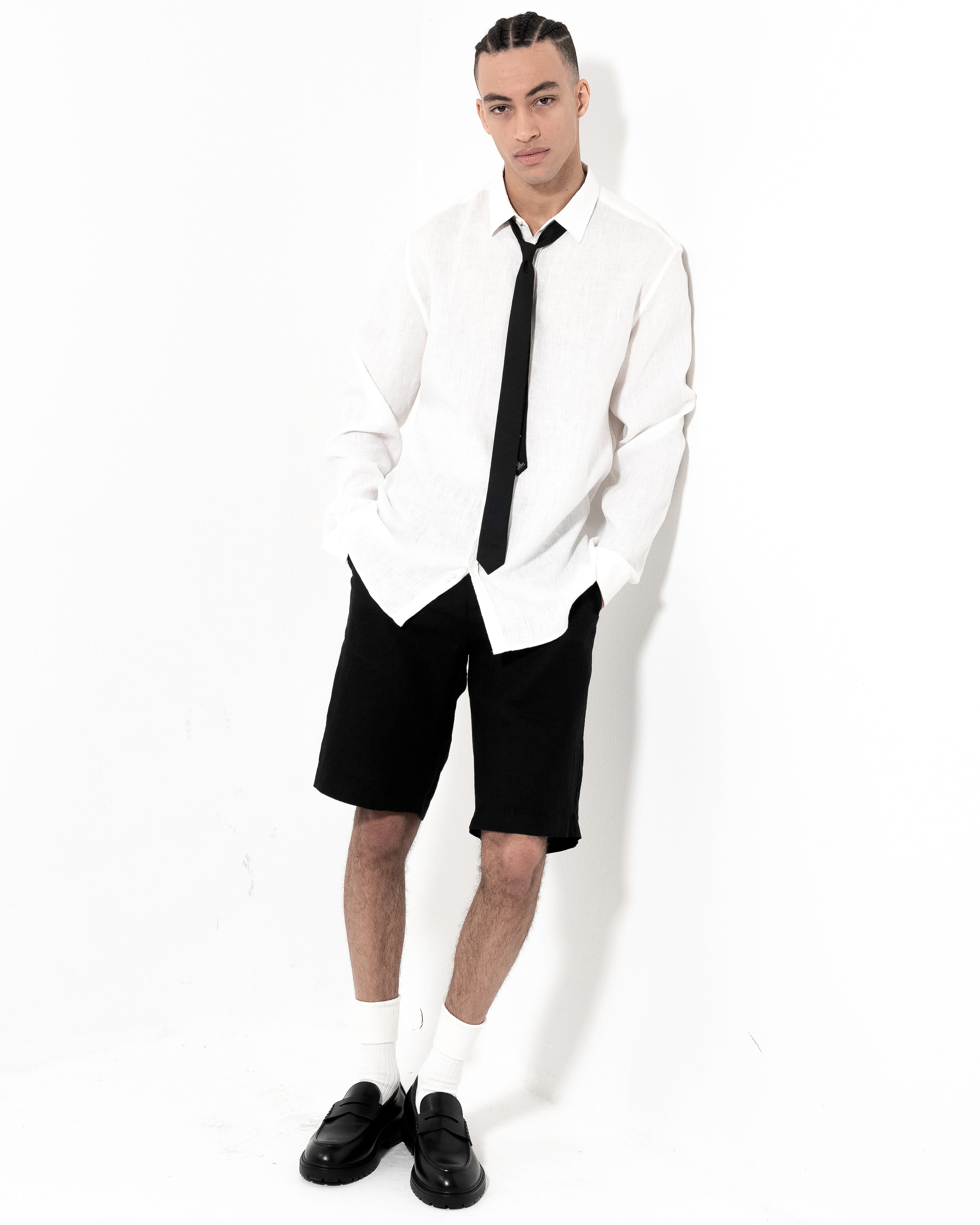 Washed Linen Shirt - White