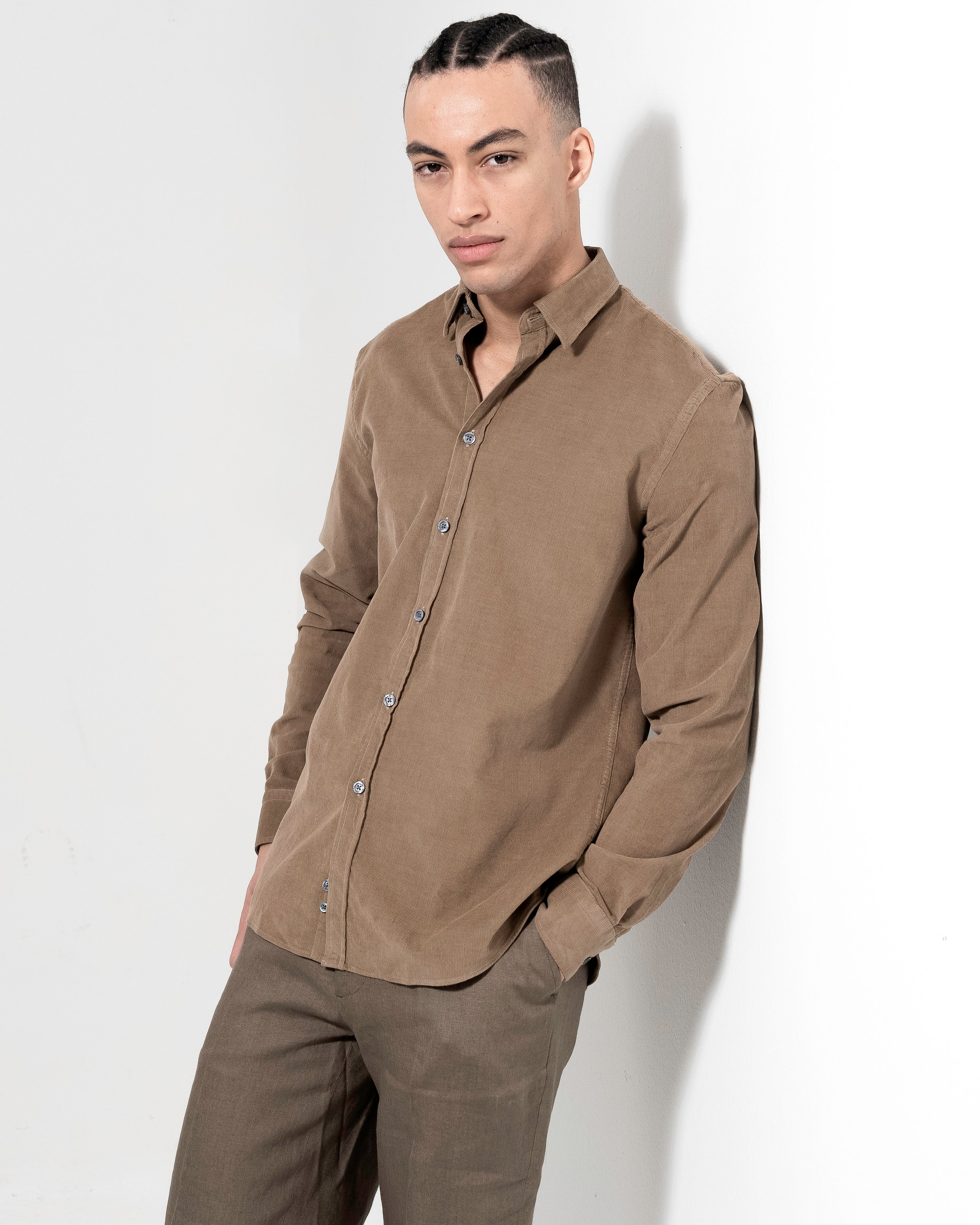 Washed Cord Shirt - Dk Nature