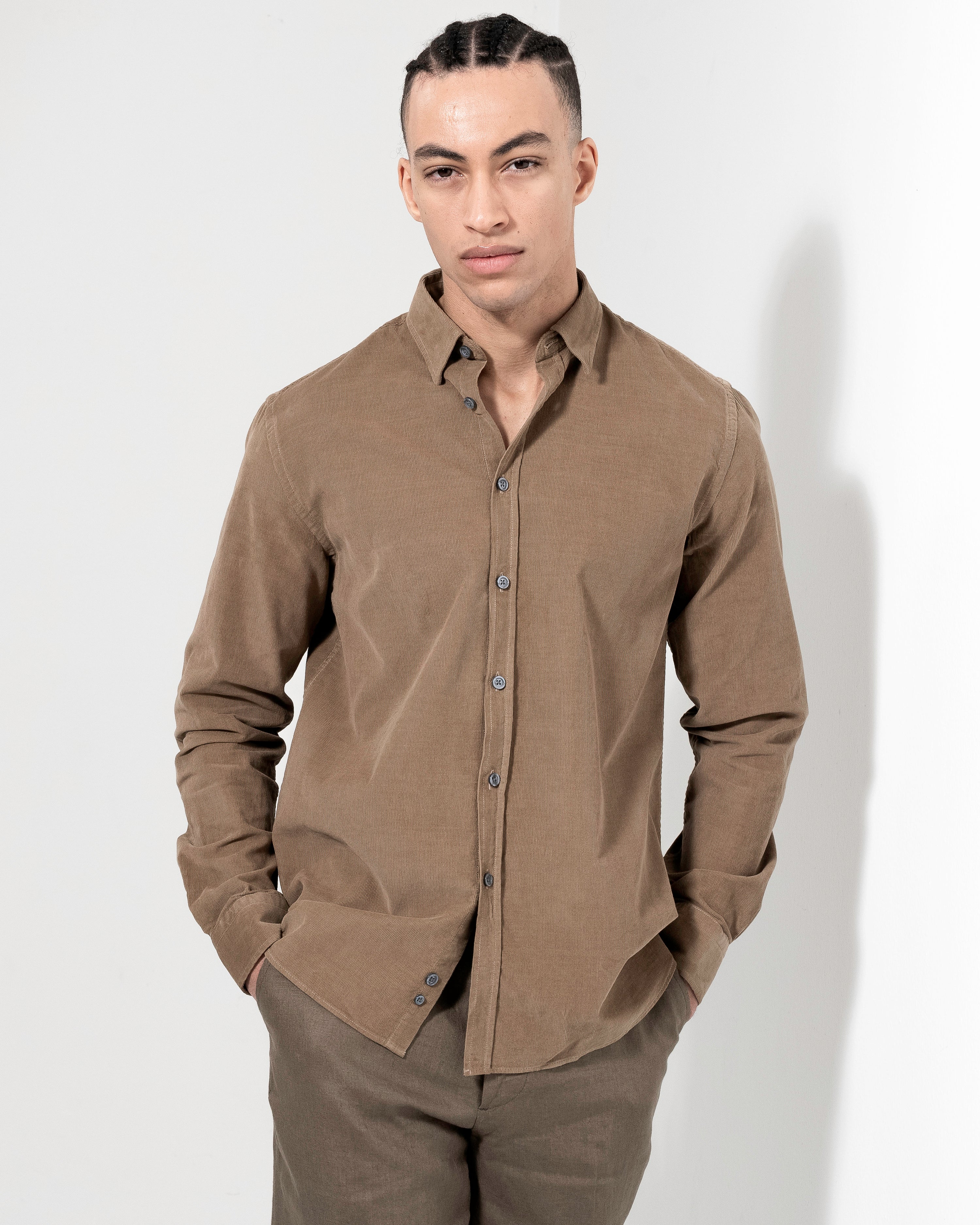 Washed Cord Shirt - Dk Nature