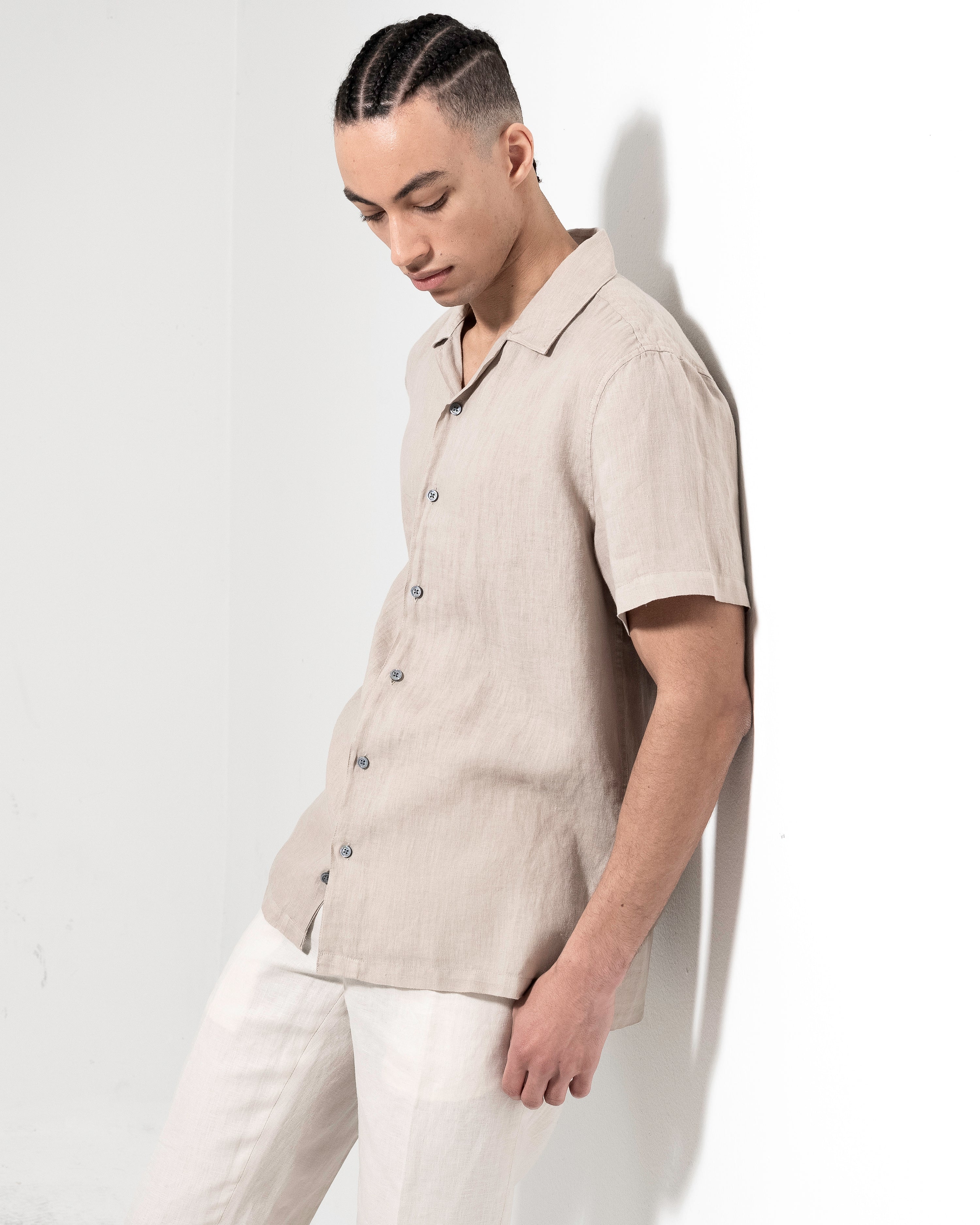 Camp Washed Linen Shirt - Light Sand