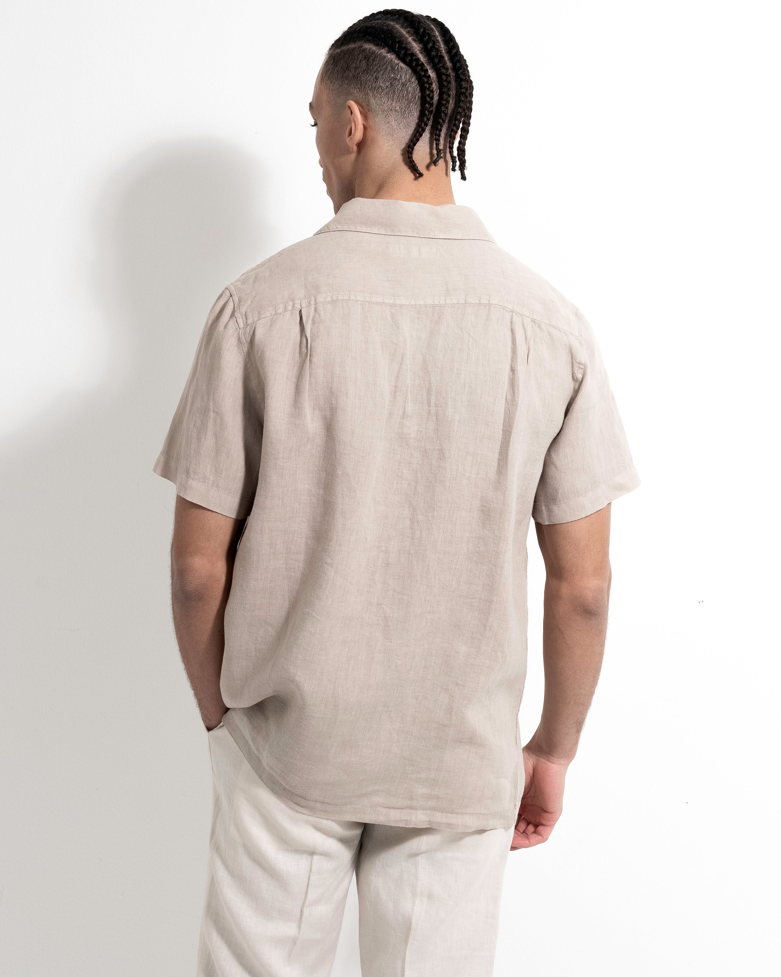 Camp Washed Linen Shirt - Light Sand