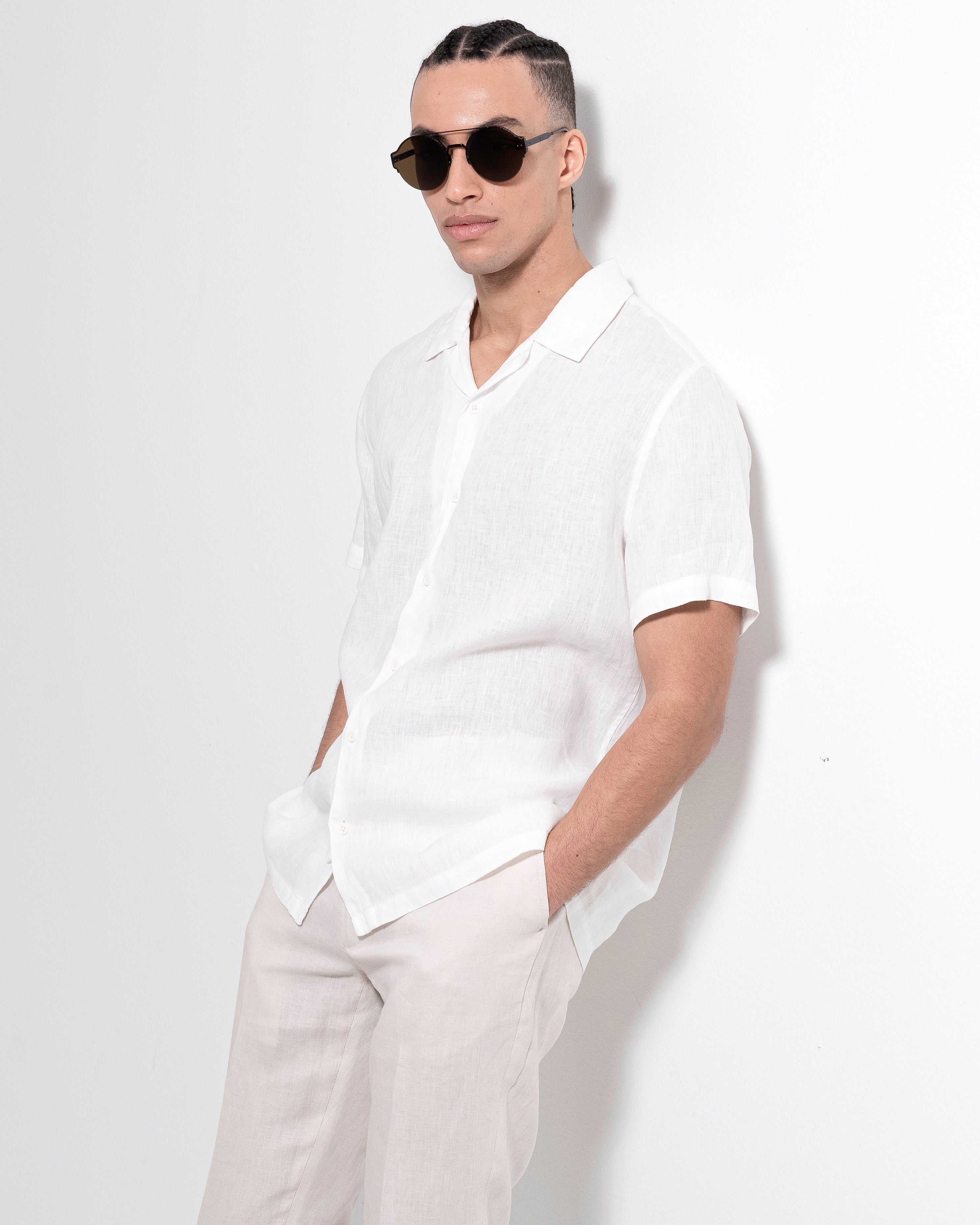 Camp Washed Linen Shirt - White