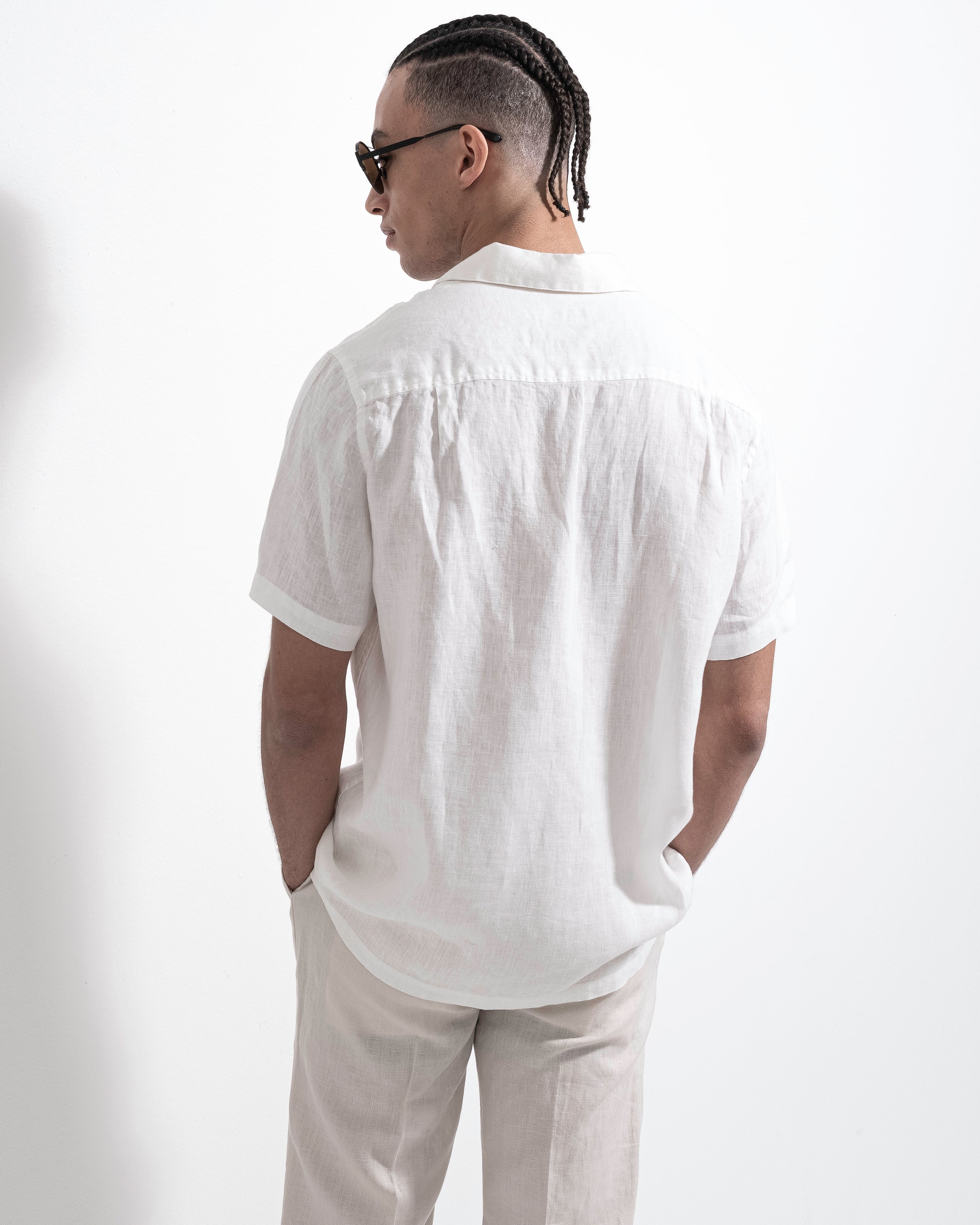 Camp Washed Linen Shirt - White