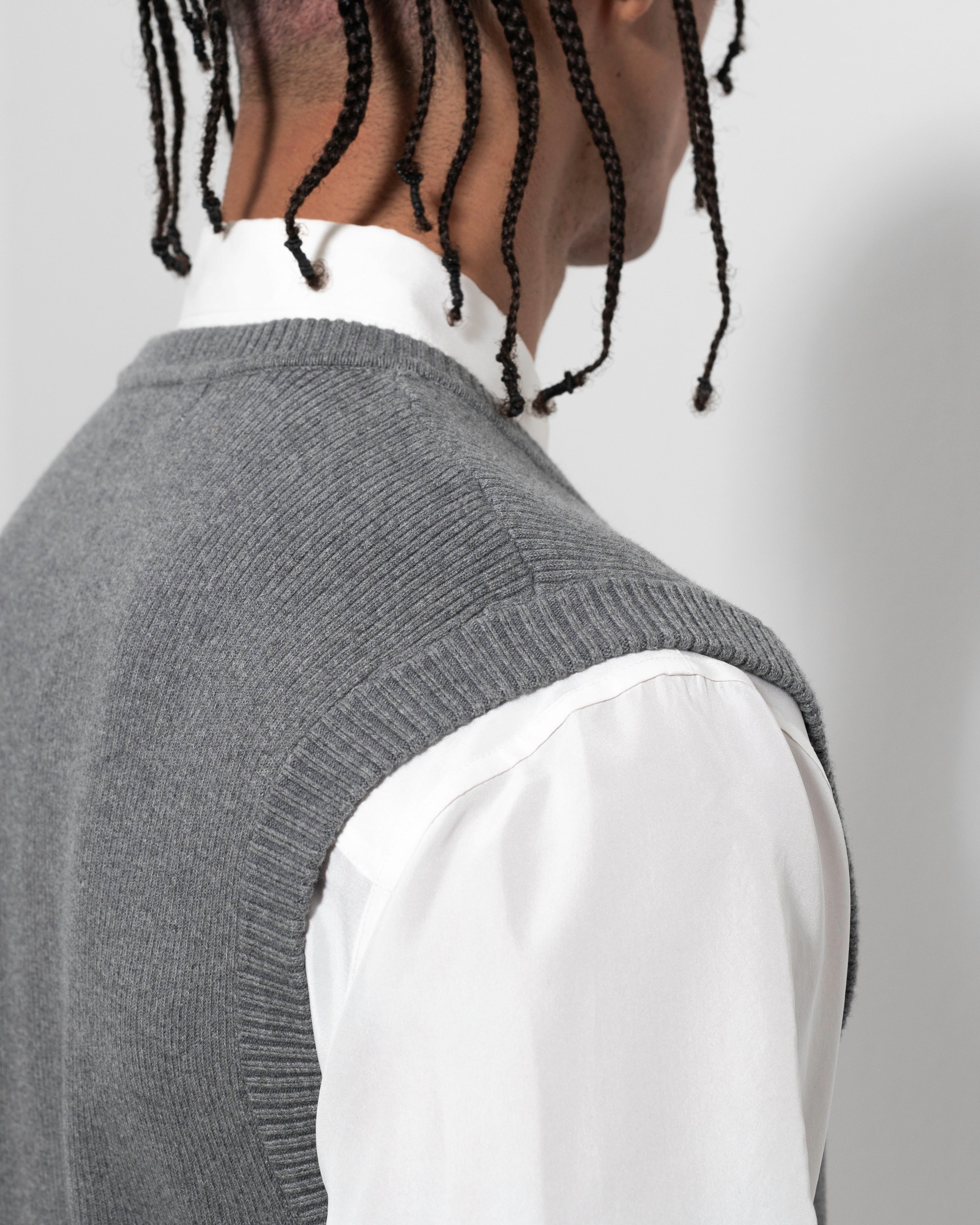 Knitted Vest - Frost Grey Mel