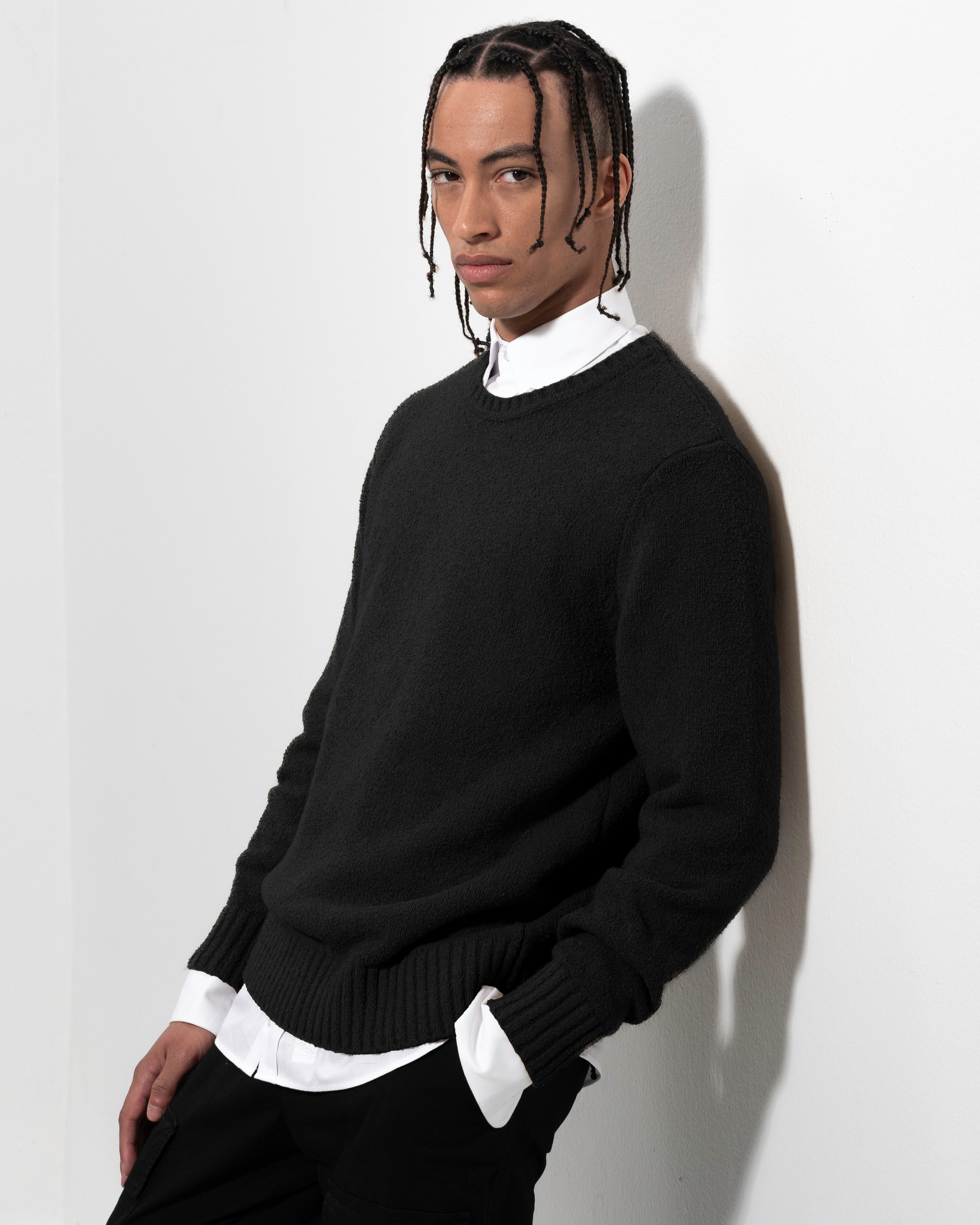 Boucle Crewneck - Black