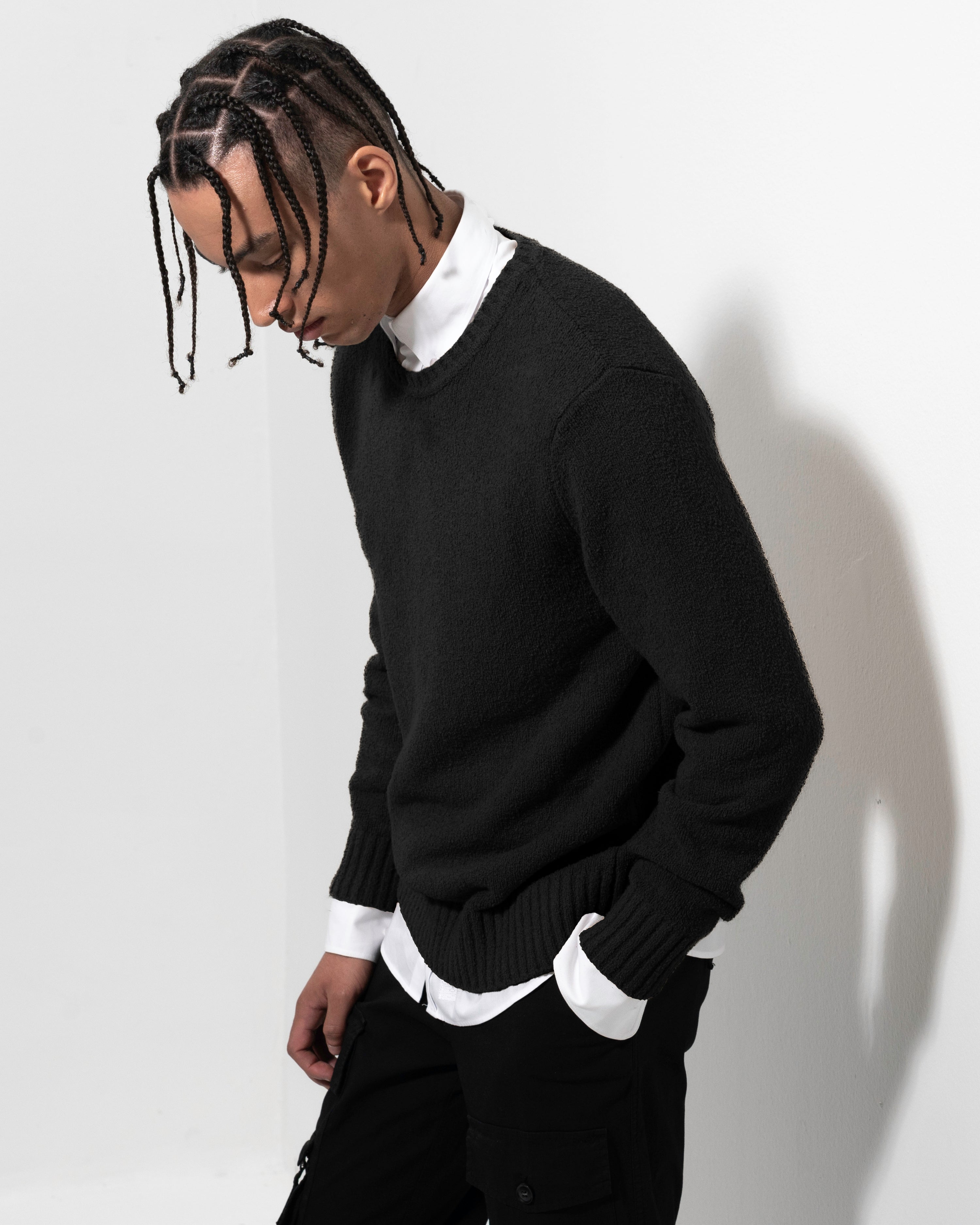 Boucle Crewneck - Black