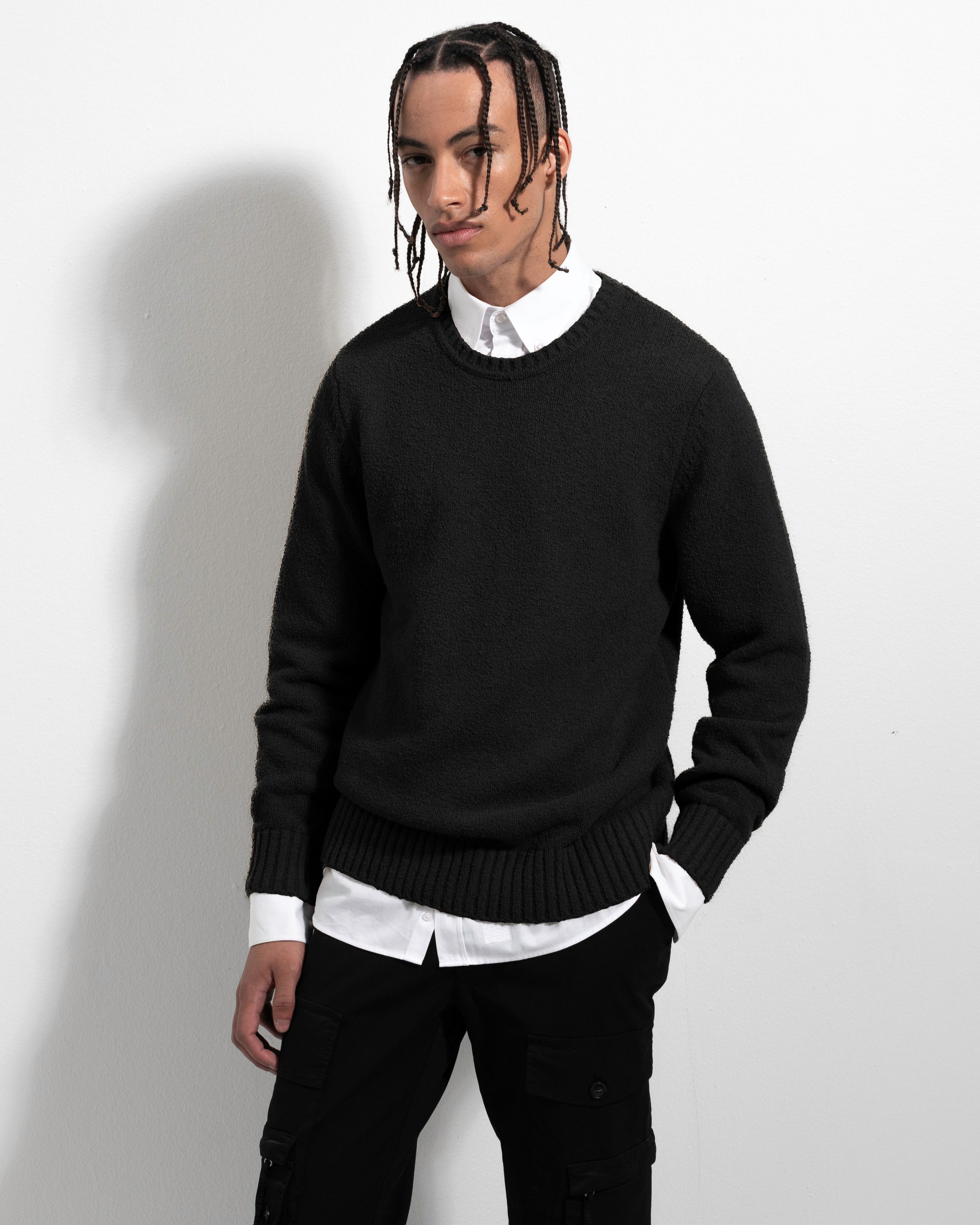 Boucle Crewneck - Black