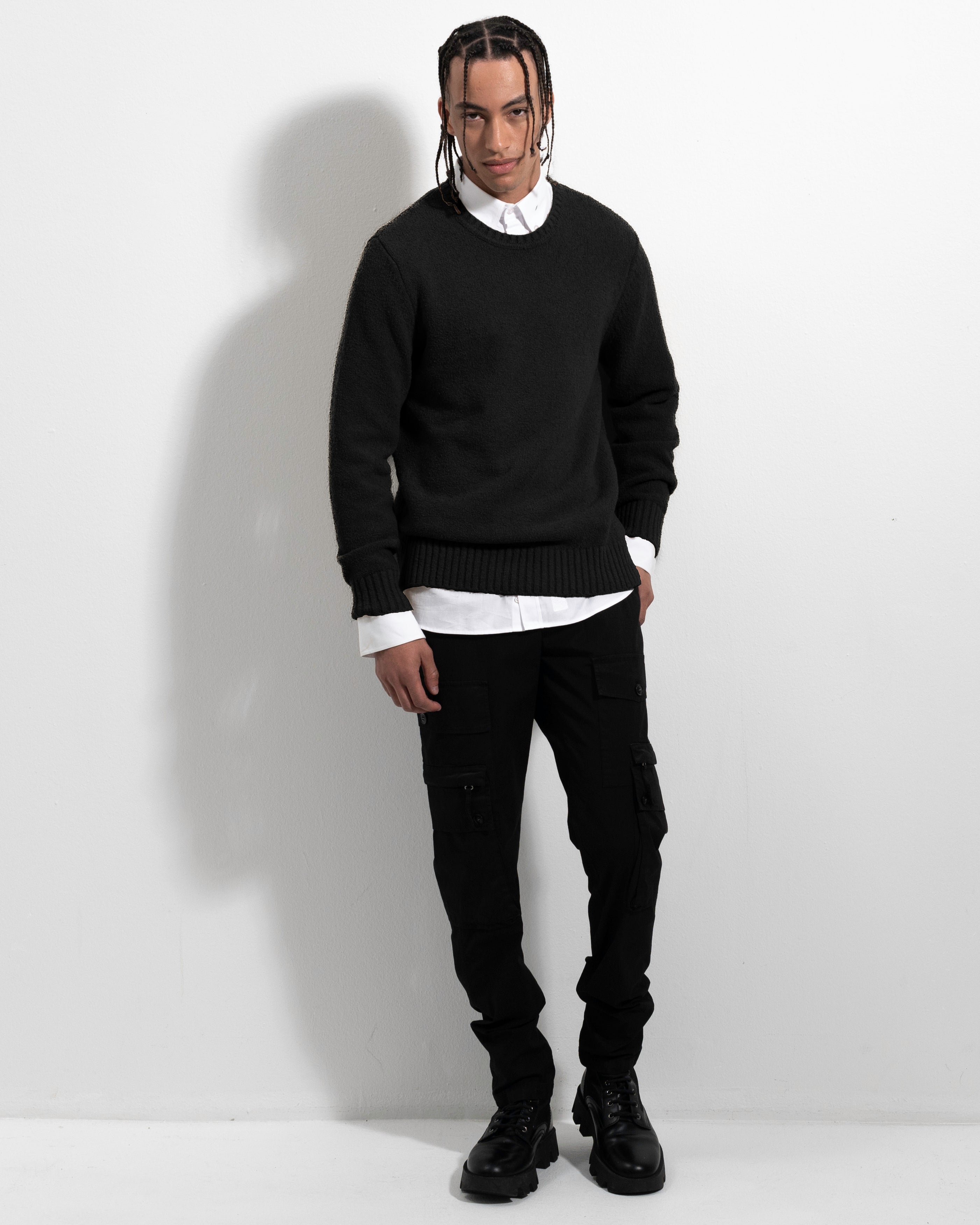 Boucle Crewneck - Black