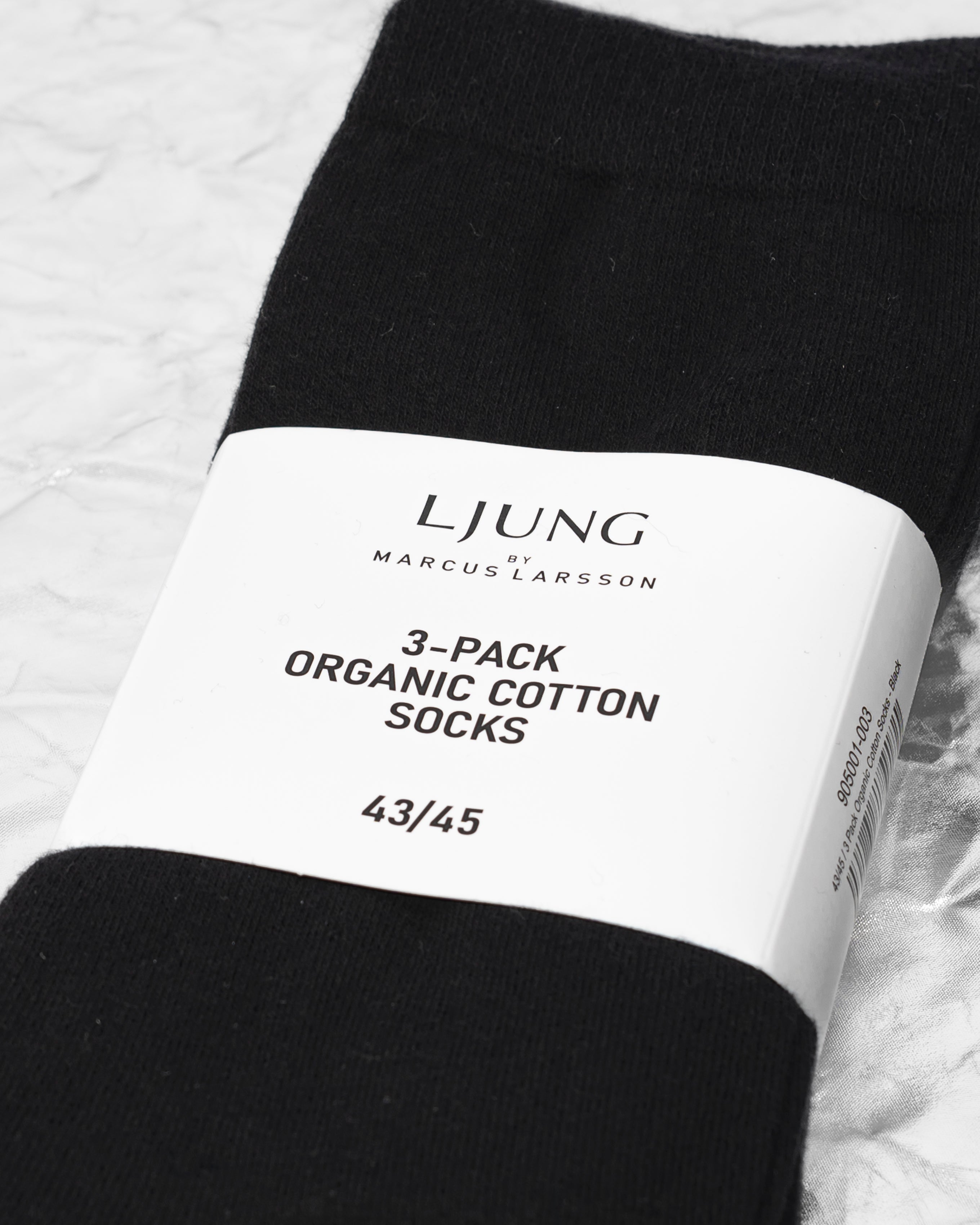 3 Pack Organic Cotton Socks - Black-Ljung by Marcus Larsson