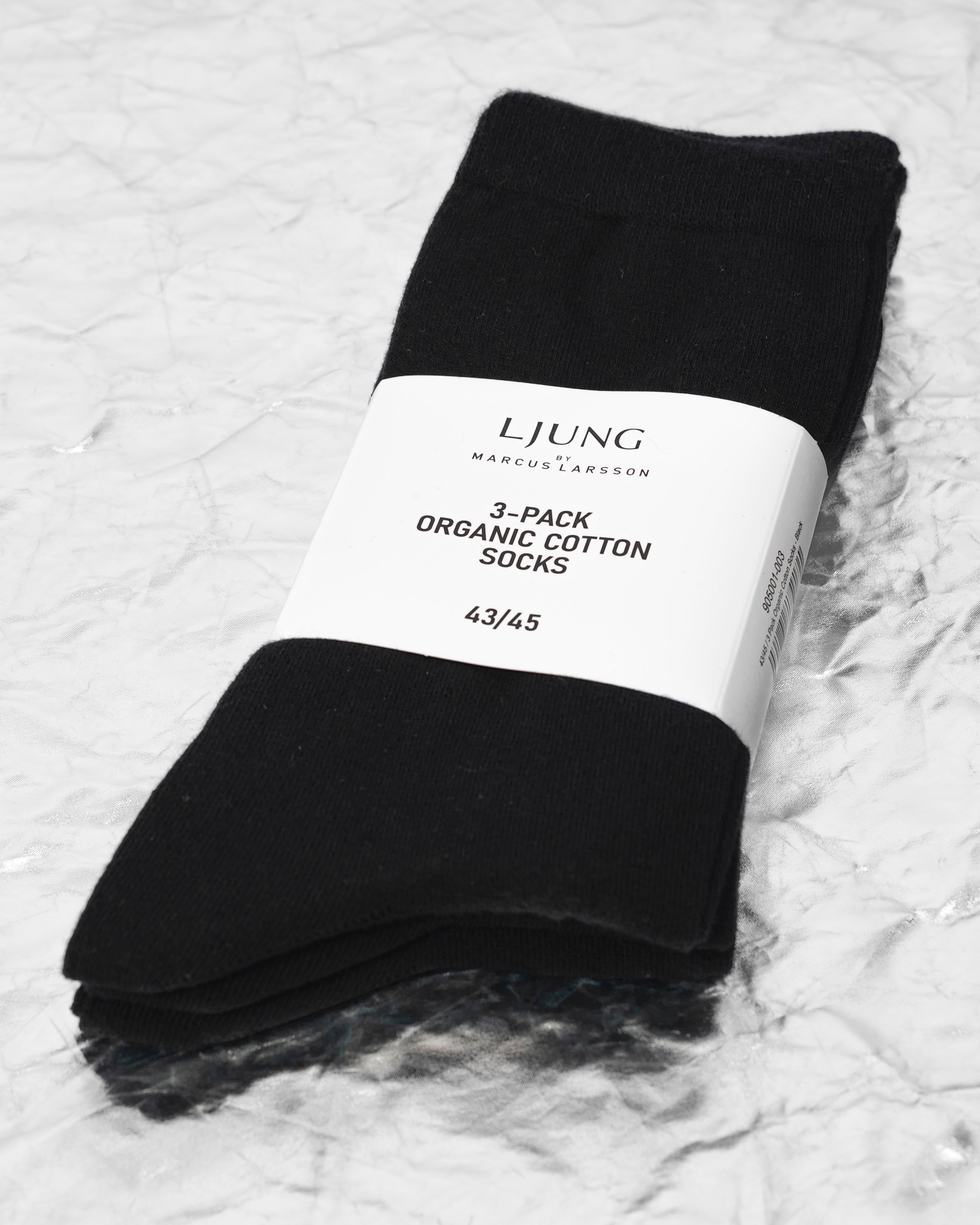 3 Pack Organic Cotton Socks - Black-Ljung by Marcus Larsson