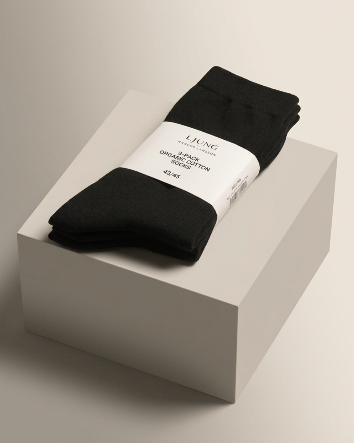 3 Pack Organic Cotton Socks - Black
