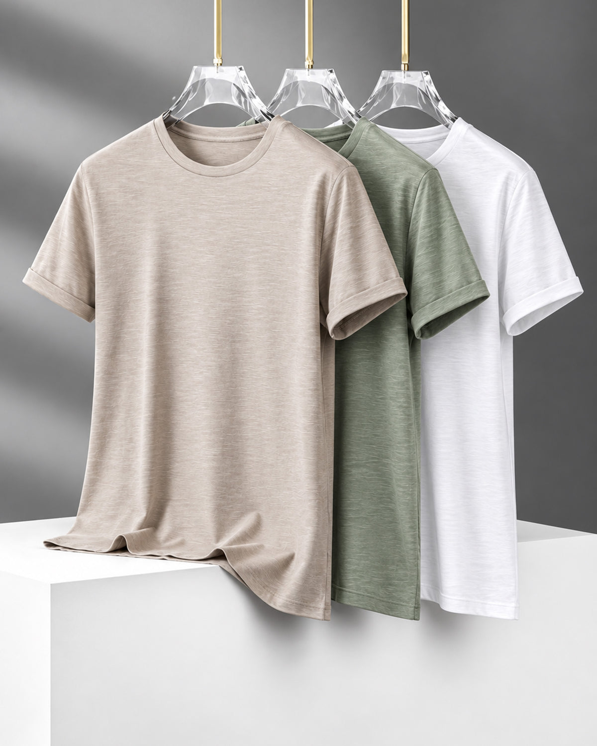Core Tee 3 Pack - Lt Clay/ White/ Khaki Green