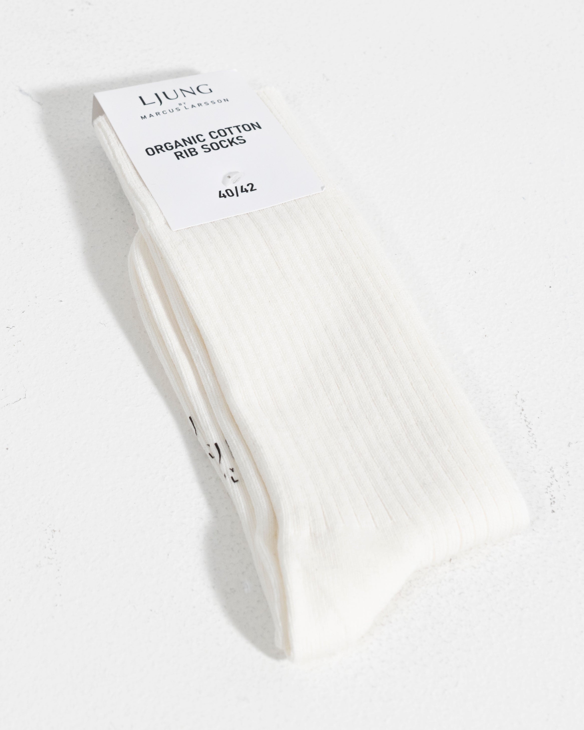 Organic Cotton Rib Socks - Offwhite