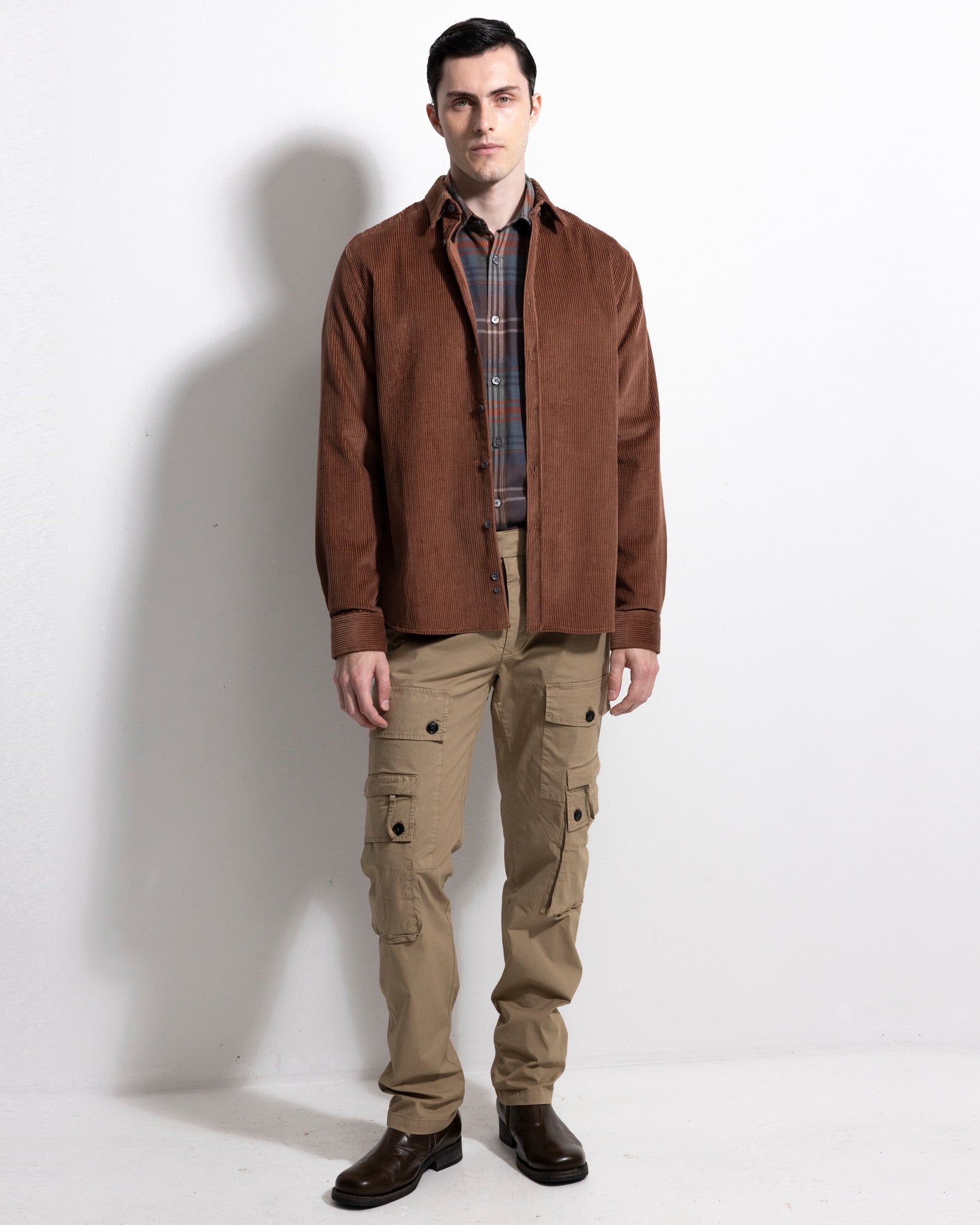 Heavy Cord Shirt - Dark Rust-Ljung by Marcus Larsson