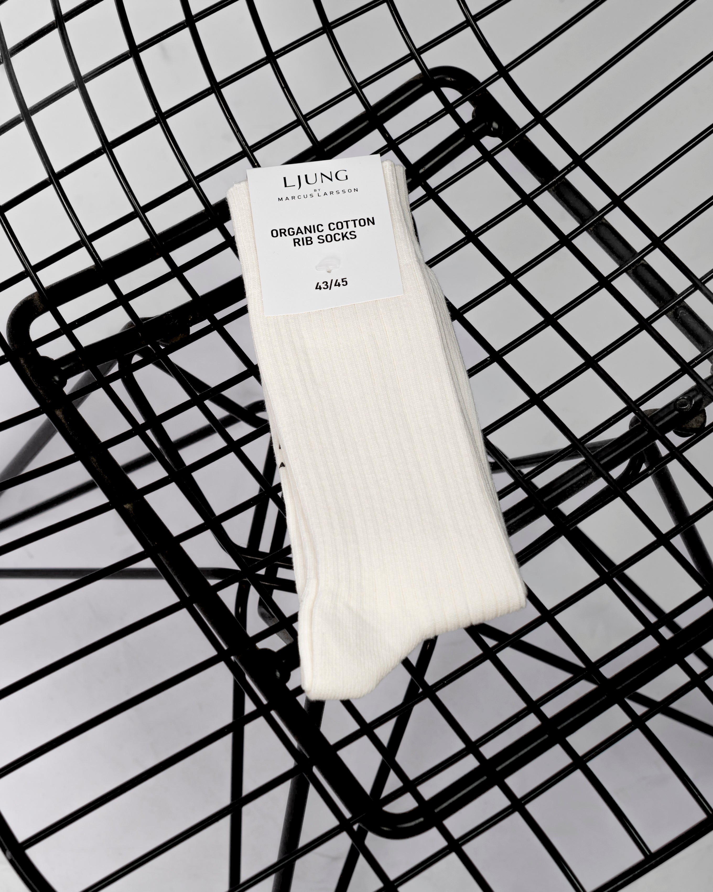 Organic Cotton Rib Socks - Offwhite-Ljung by Marcus Larsson