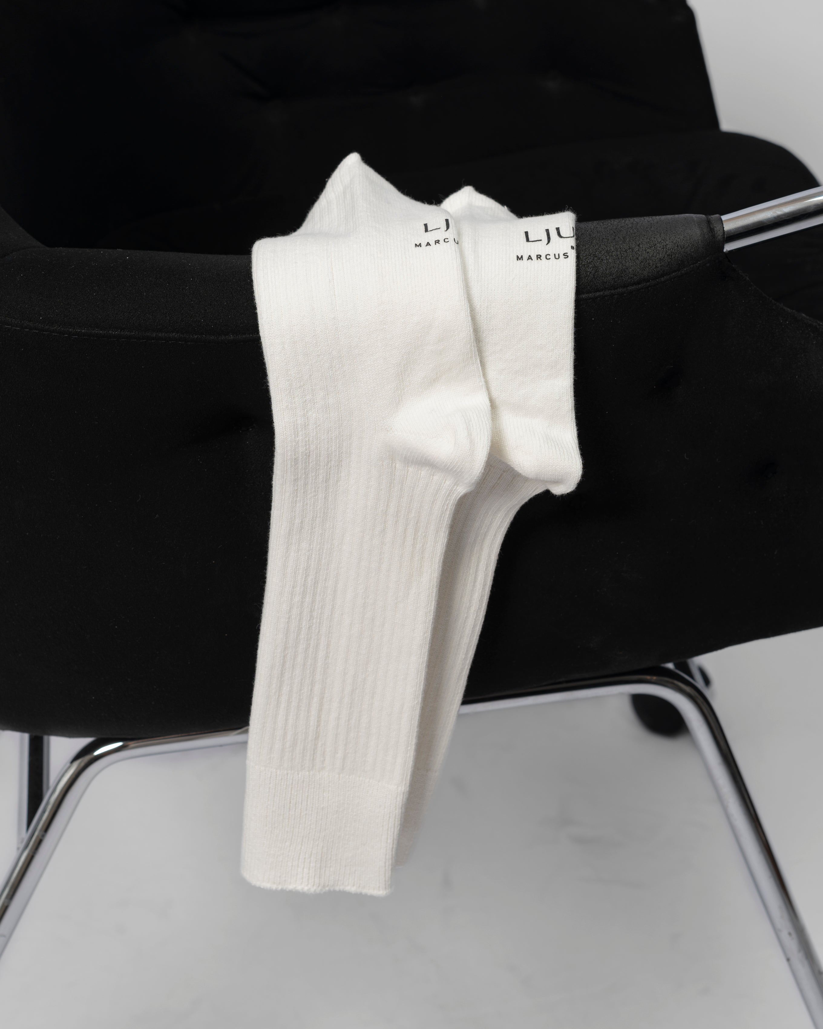 Organic Cotton Rib Socks - Offwhite-Ljung by Marcus Larsson