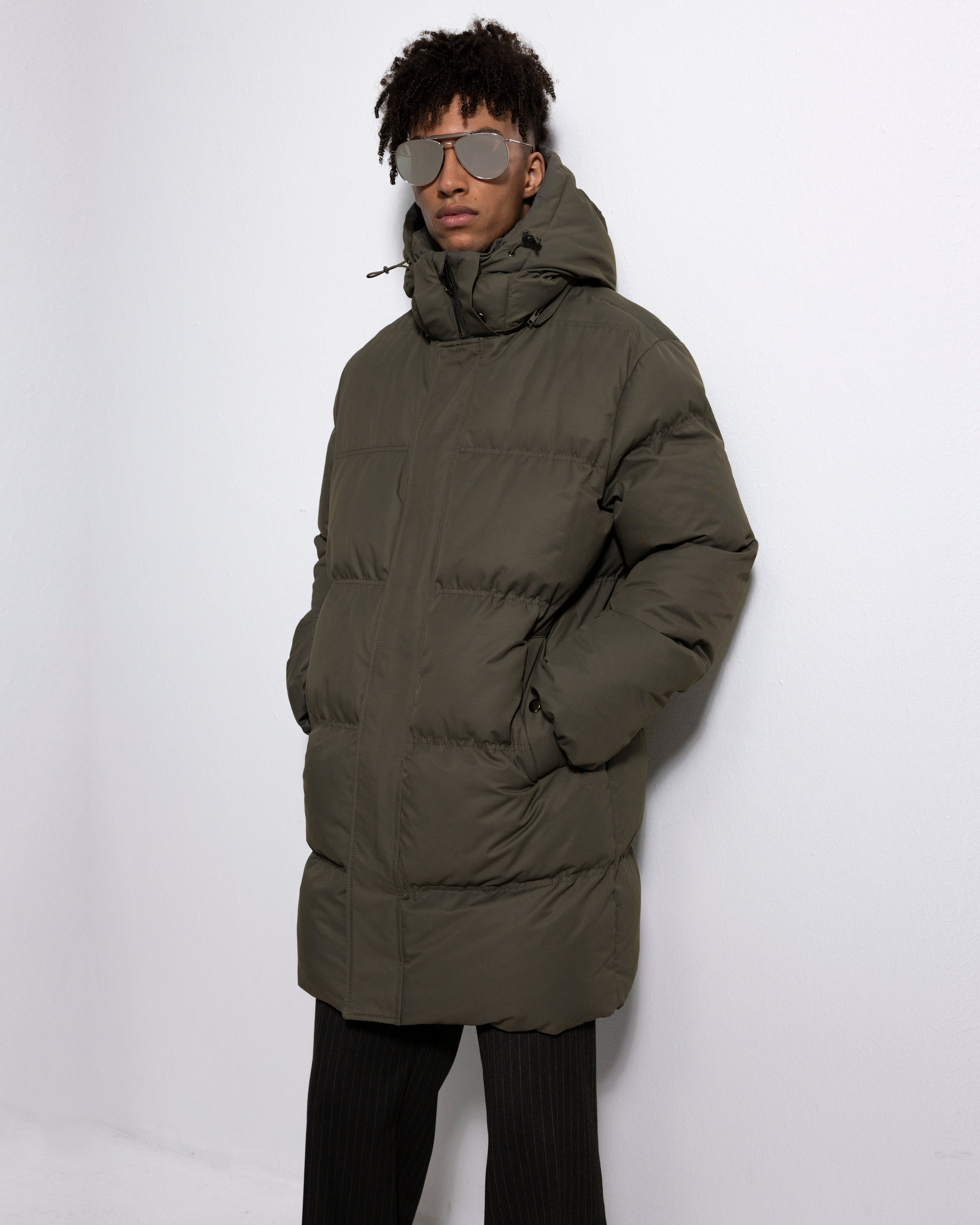 Puffer Coat - Dull Green-Ljung by Marcus Larsson