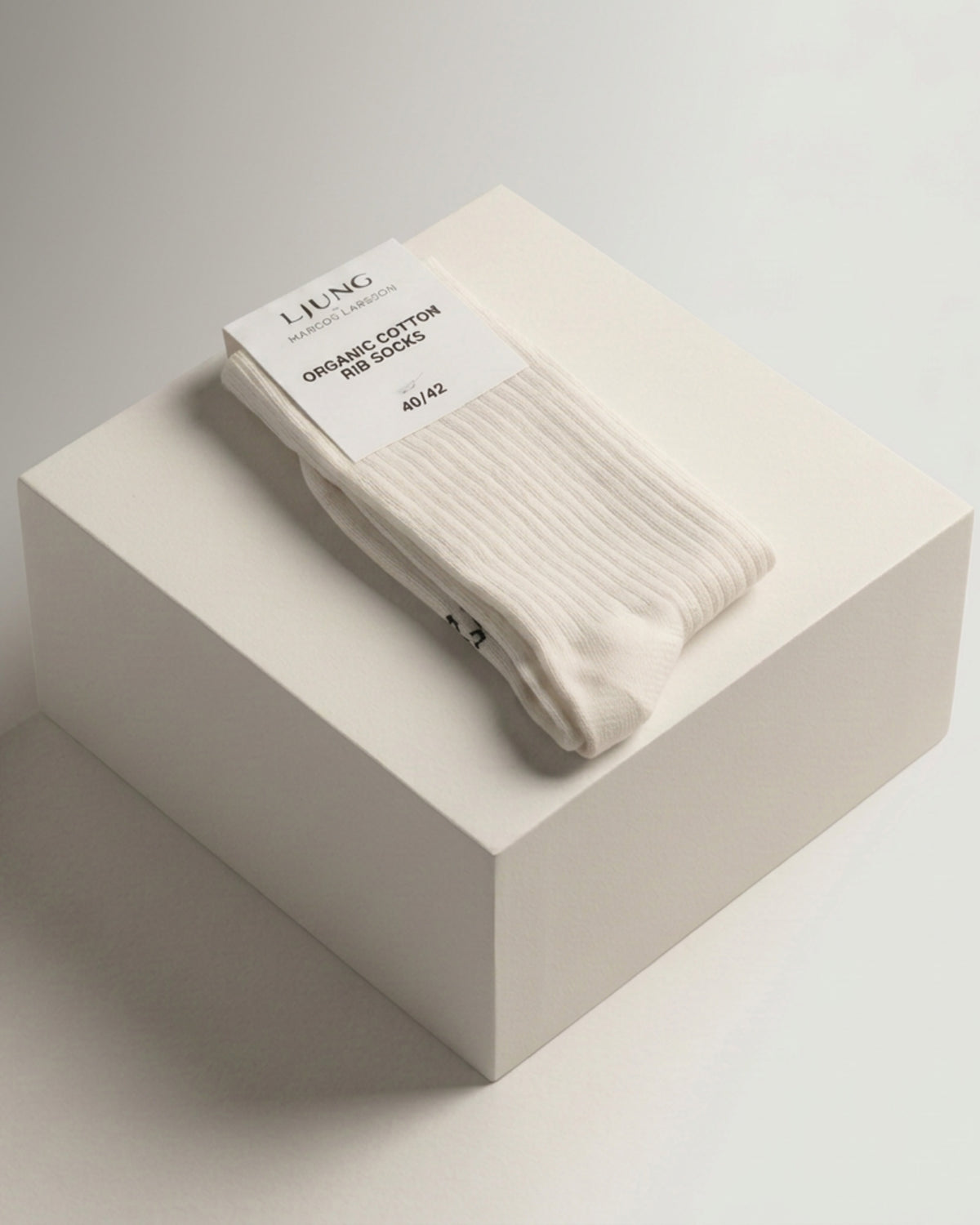 Organic Cotton Rib Socks - Offwhite