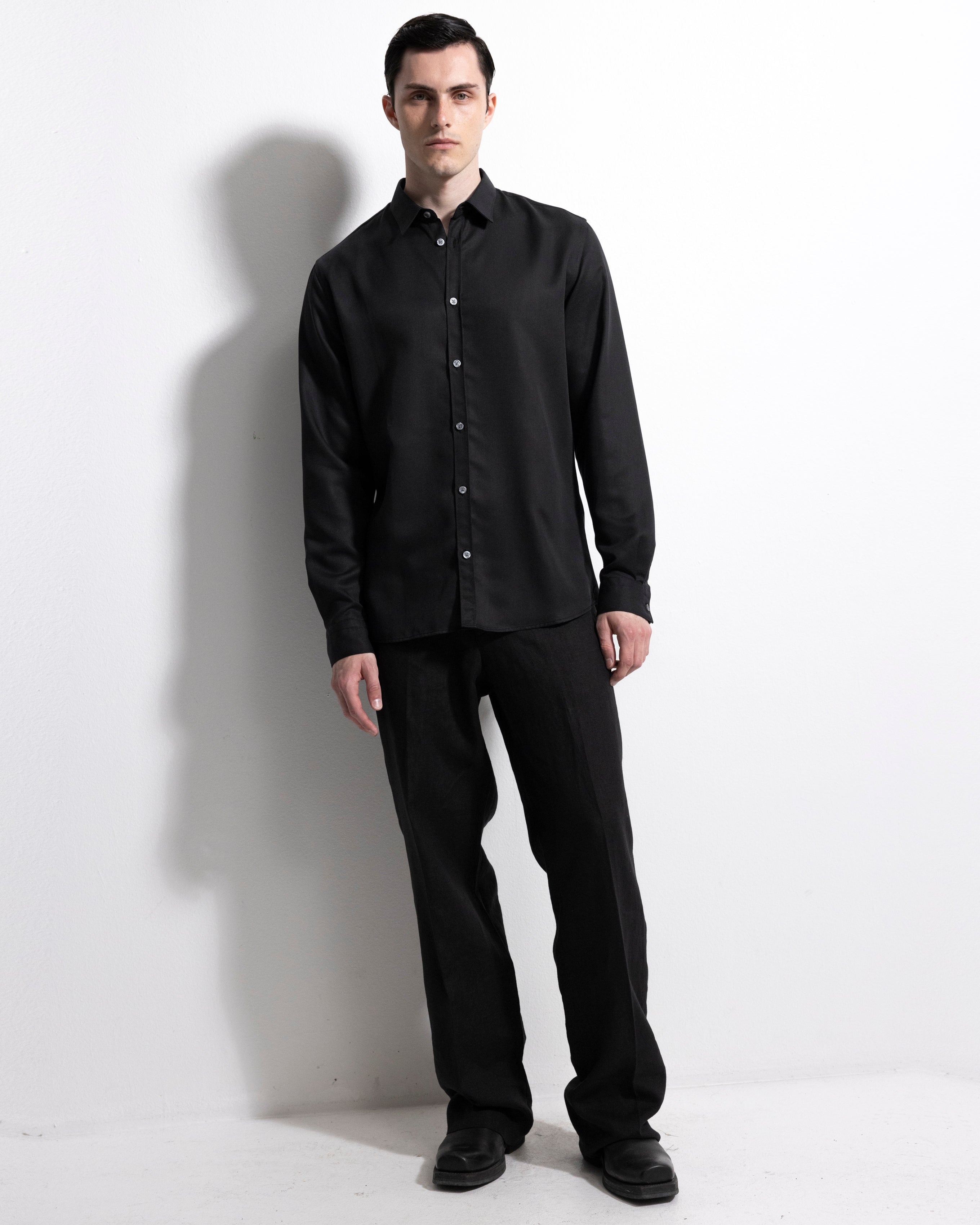Tencel Shirt - Black-Ljung by Marcus Larsson