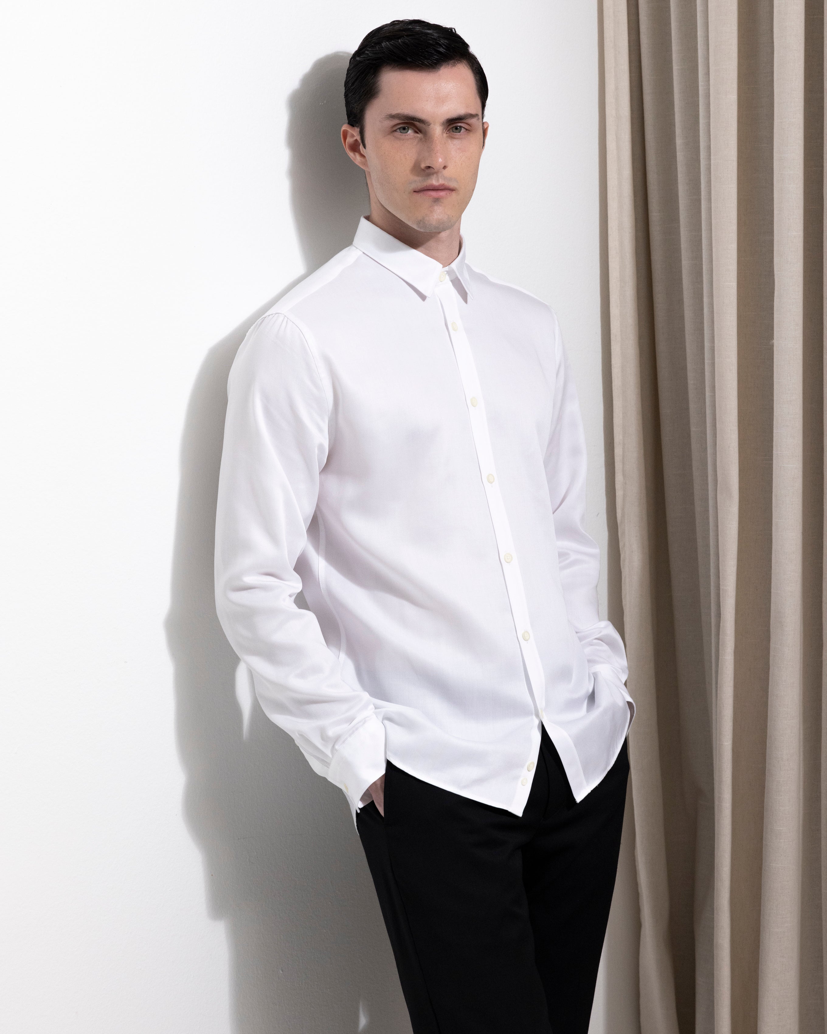 Tencel Shirt - White-Ljung by Marcus Larsson