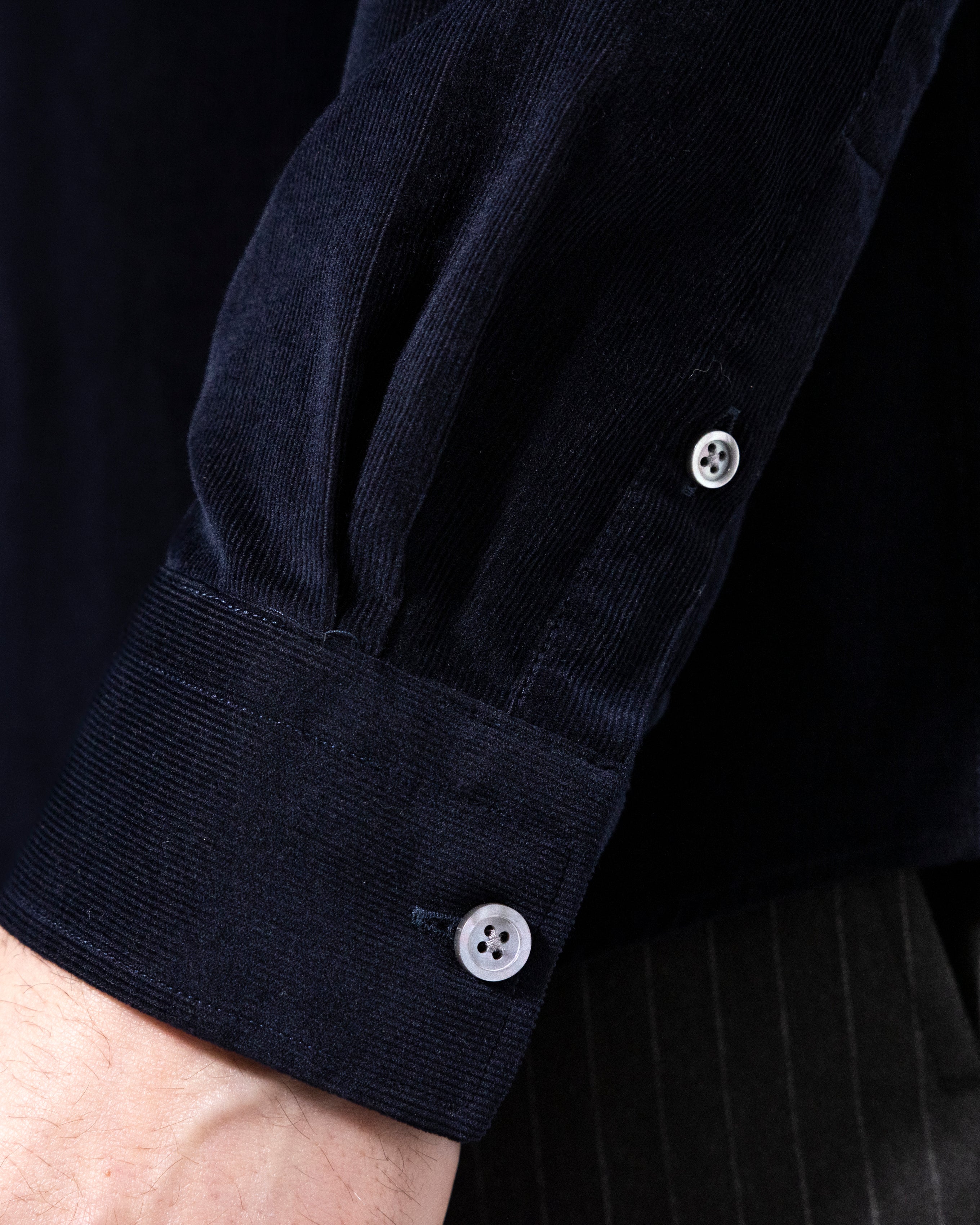 Washed Cord Shirt - Navy-Ljung by Marcus Larsson