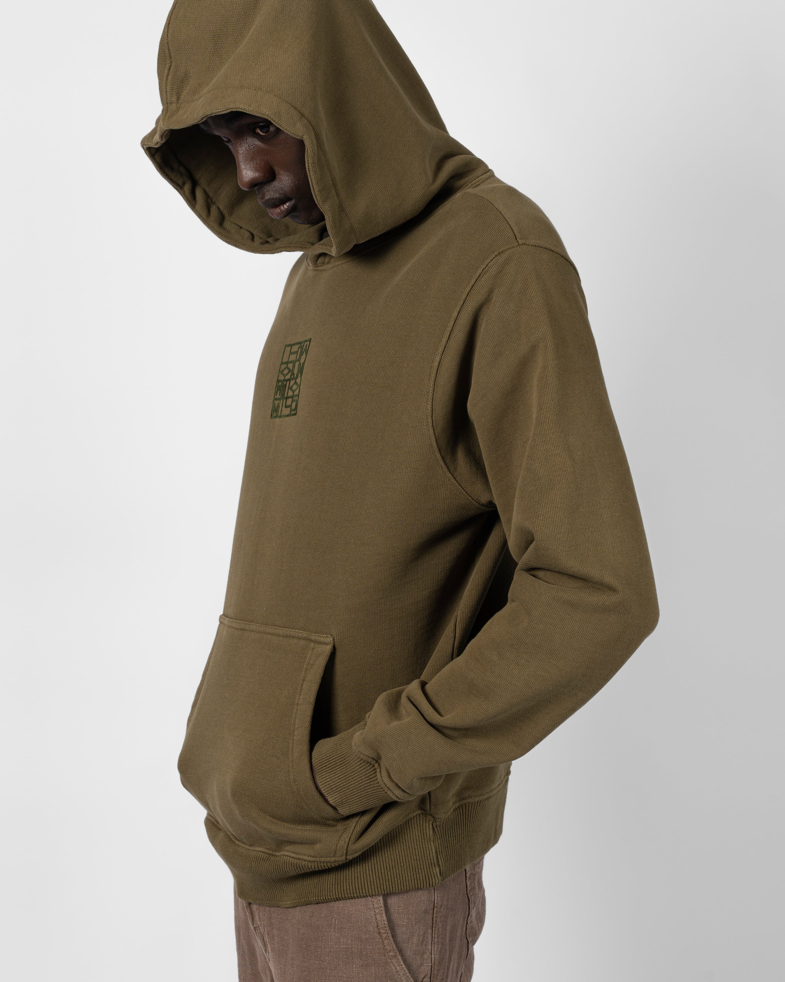 Washed Hoodie - Dk Moss Green-Ljung by Marcus Larsson