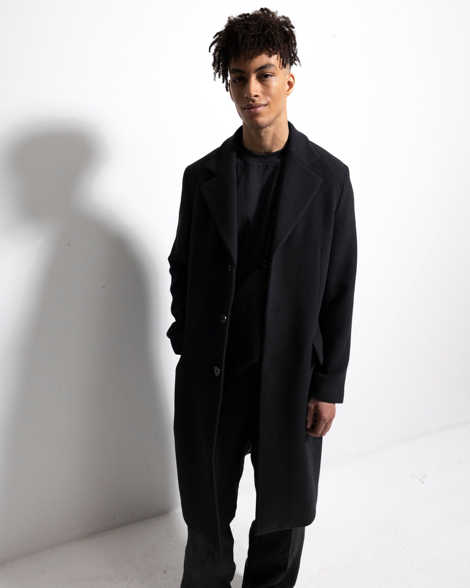 Wool Coat - Black-Ljung by Marcus Larsson