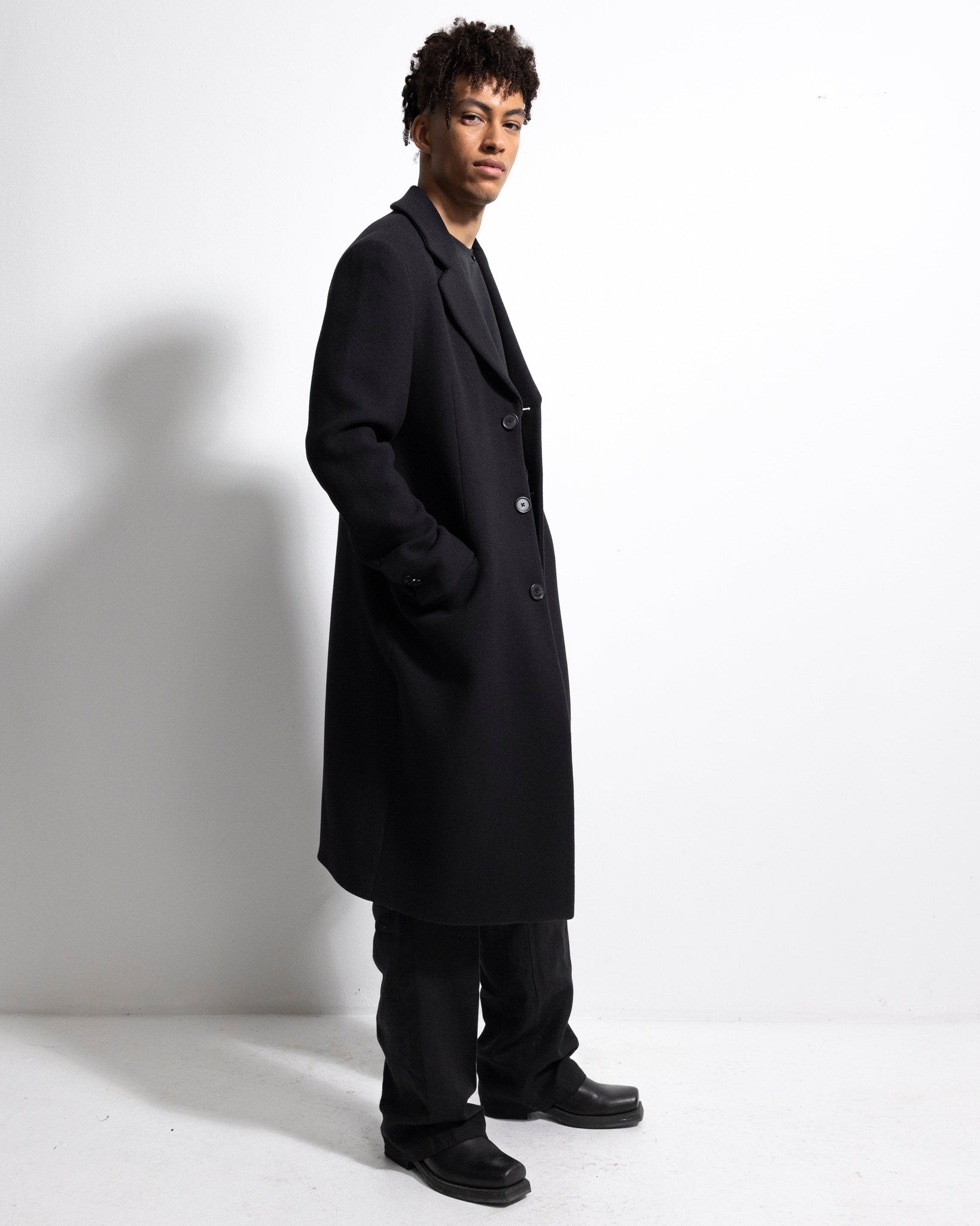 Wool Coat - Black-Ljung by Marcus Larsson