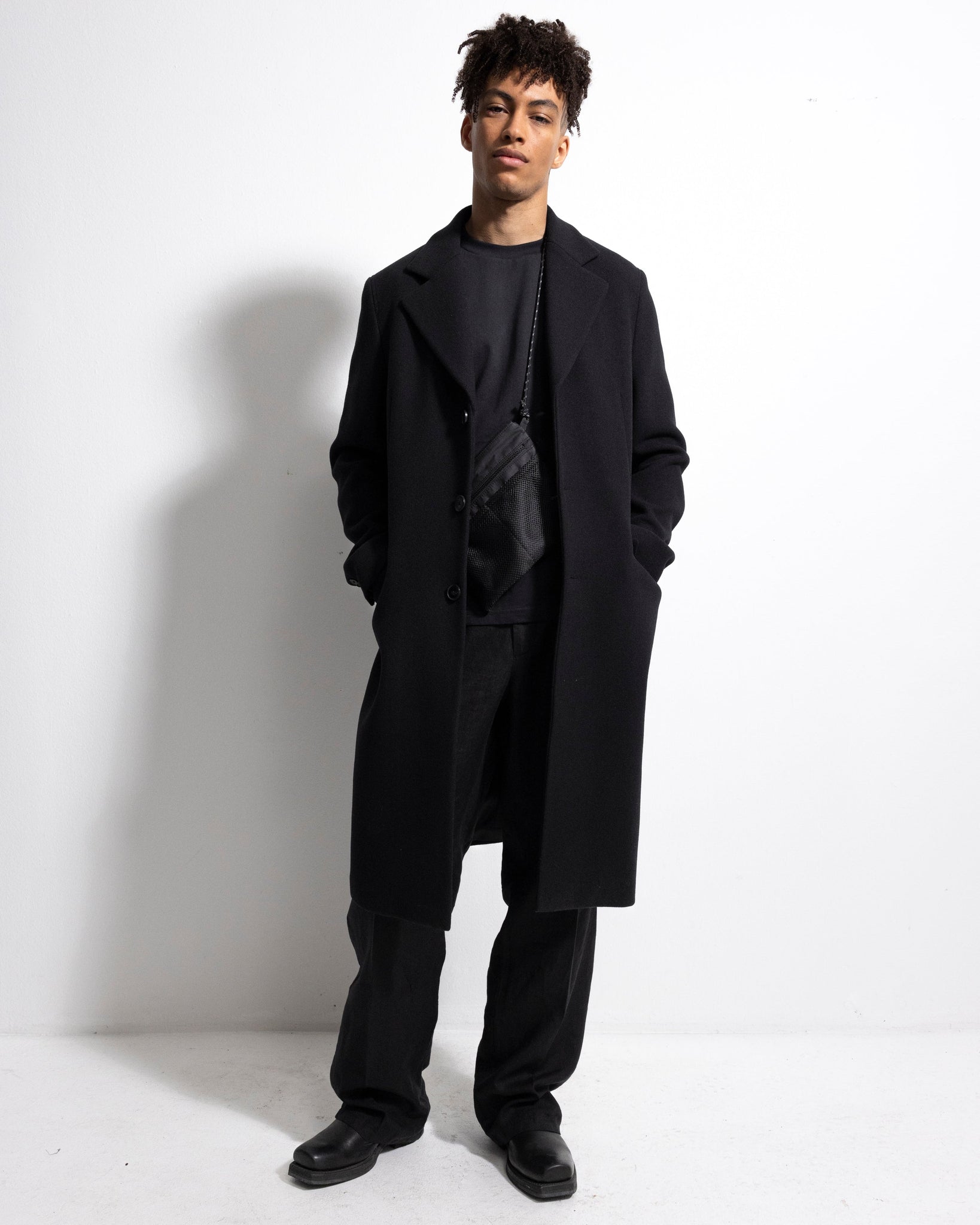 Wool Coat - Black-Ljung by Marcus Larsson