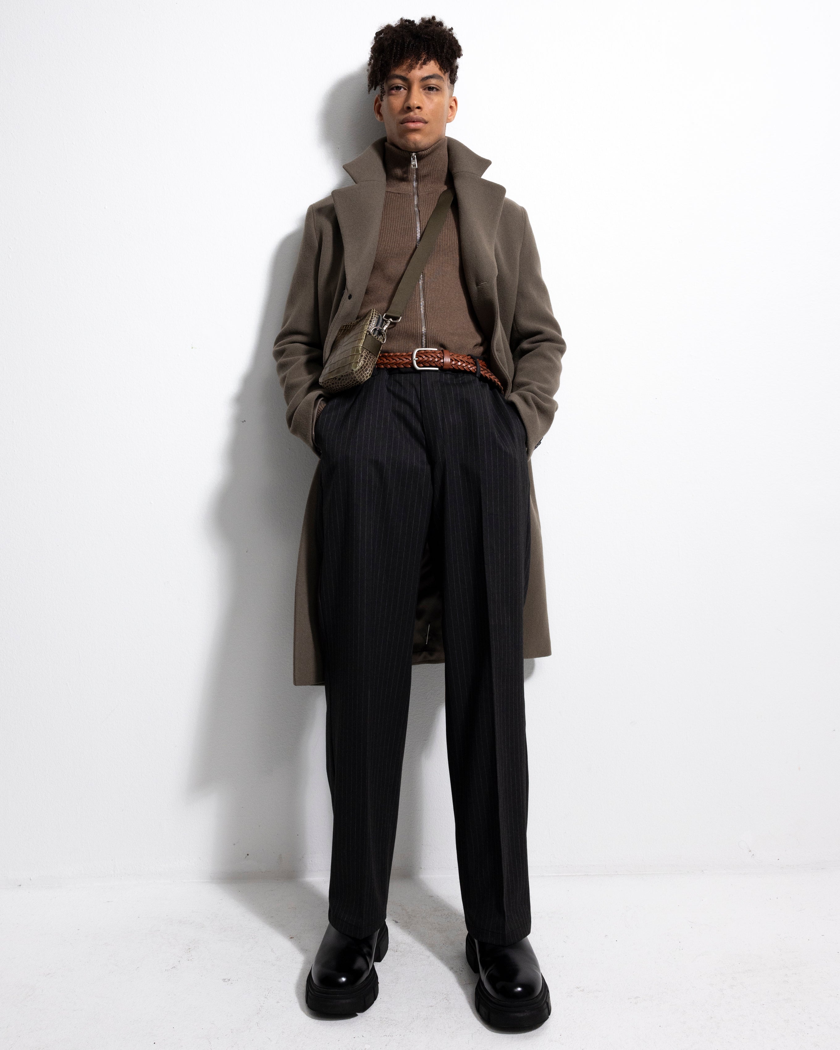 Wool Coat - Mud Green-Ljung by Marcus Larsson