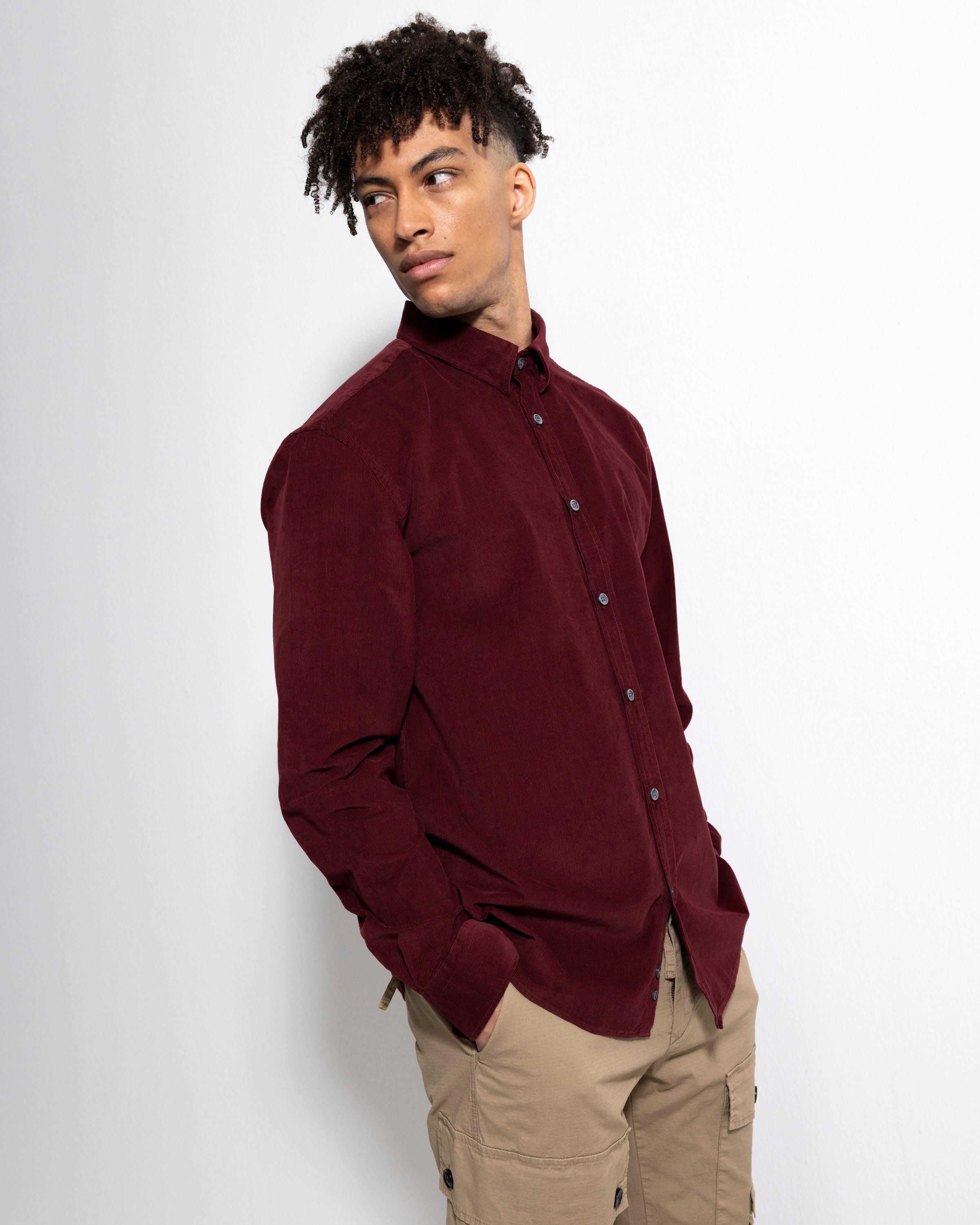 Washed Cord Shirt - Redwood-Ljung by Marcus Larsson