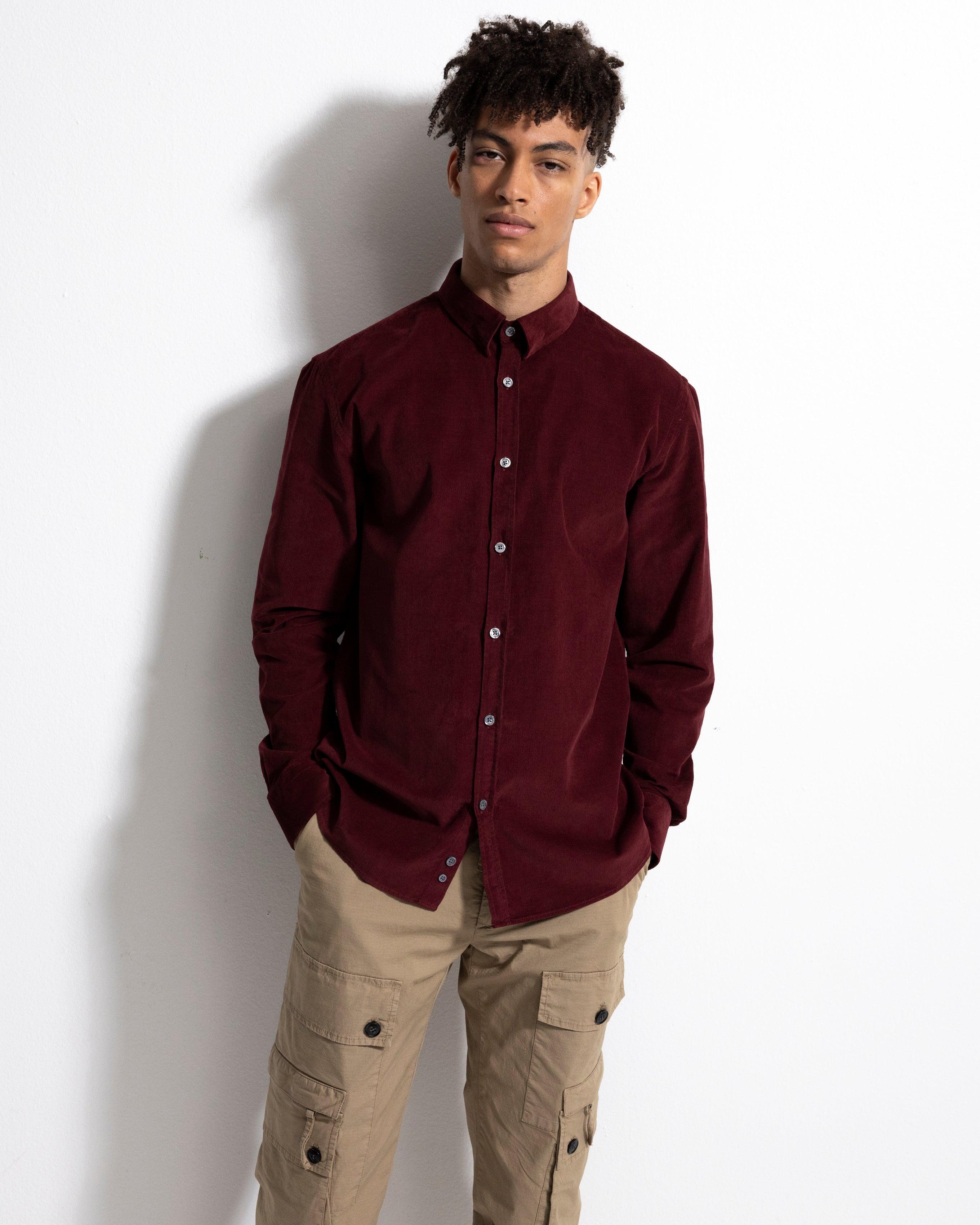 Washed Cord Shirt - Redwood-Ljung by Marcus Larsson